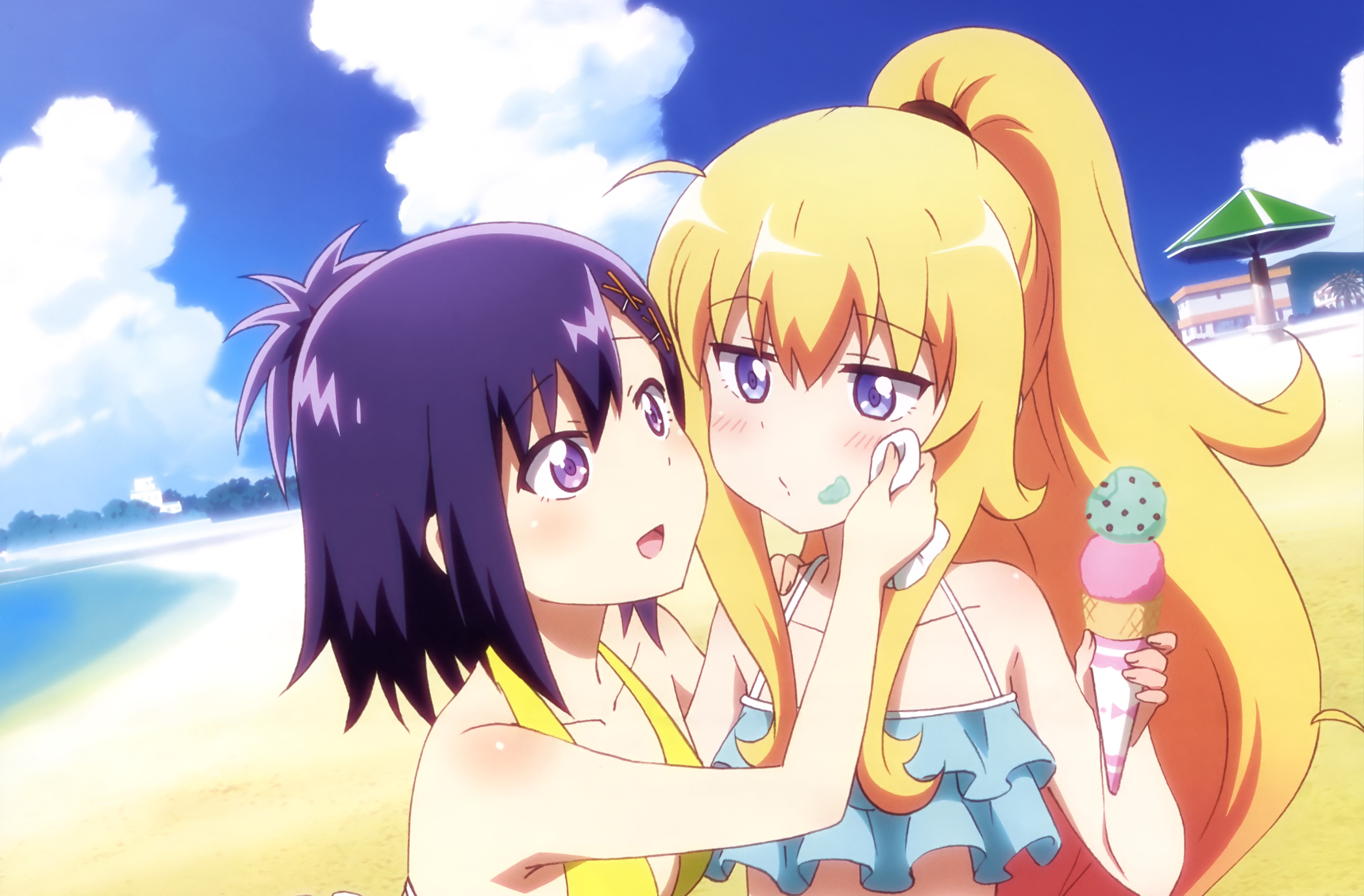 Gabriel Tenma from Gabriel Dropout on the beach HD Wallpaper