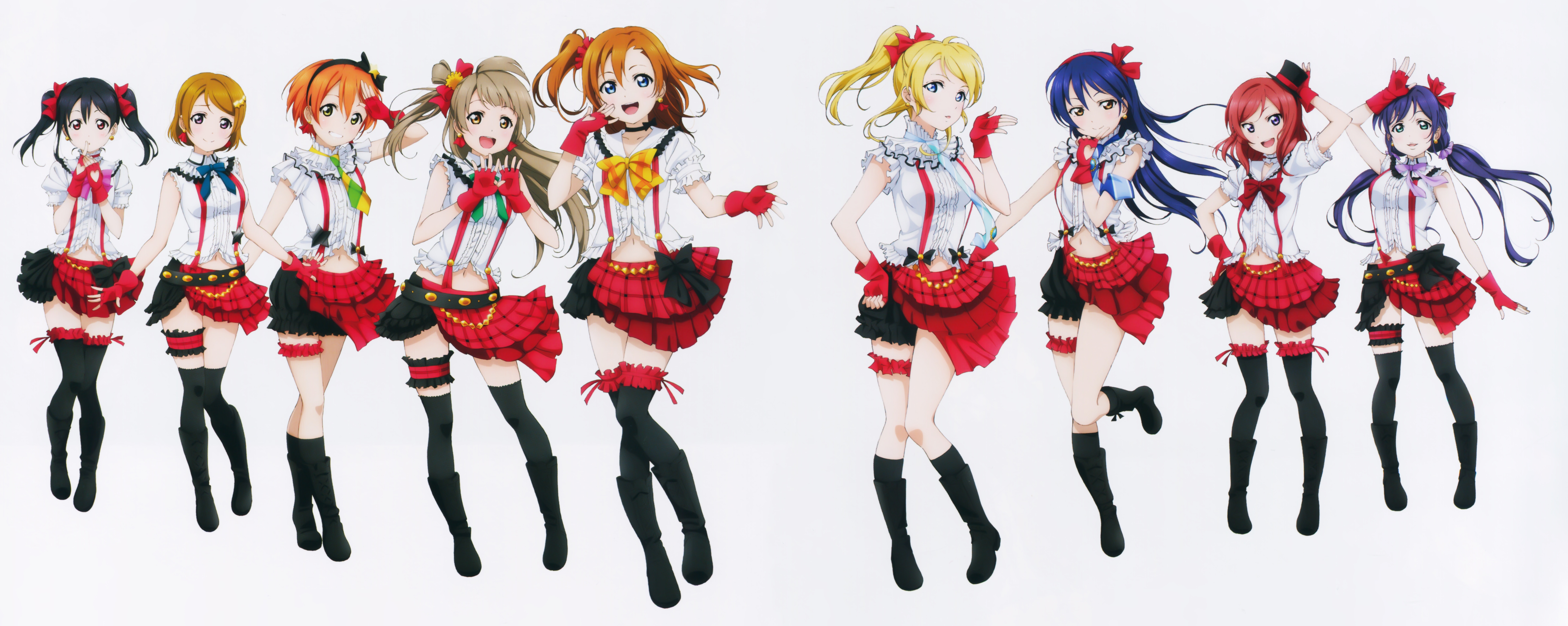 Love Live! School Idol Project characters in matching outfits HD Wallpaper