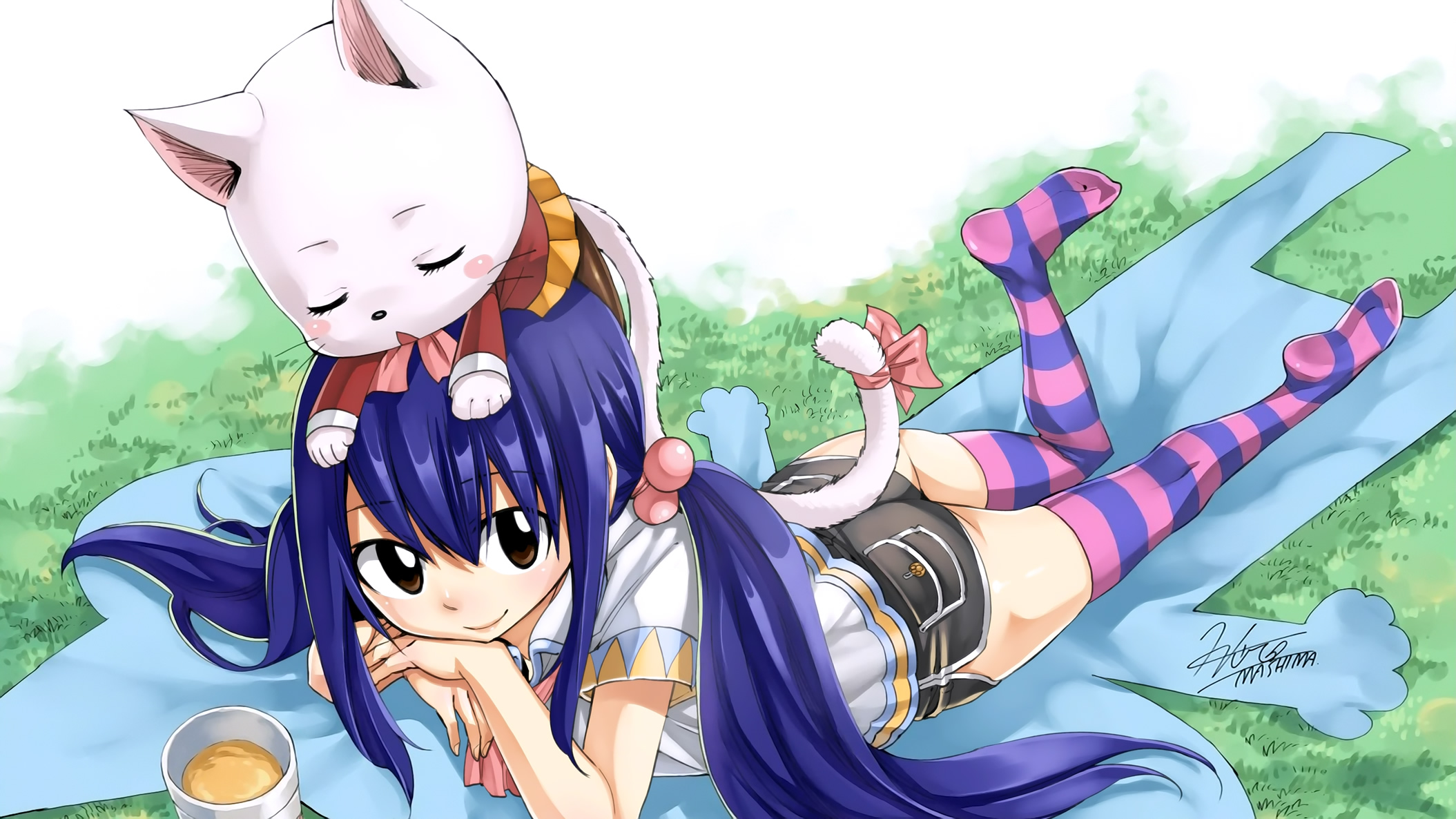 Wendy Marvell from Fairy Tail with Carla HD Wallpaper