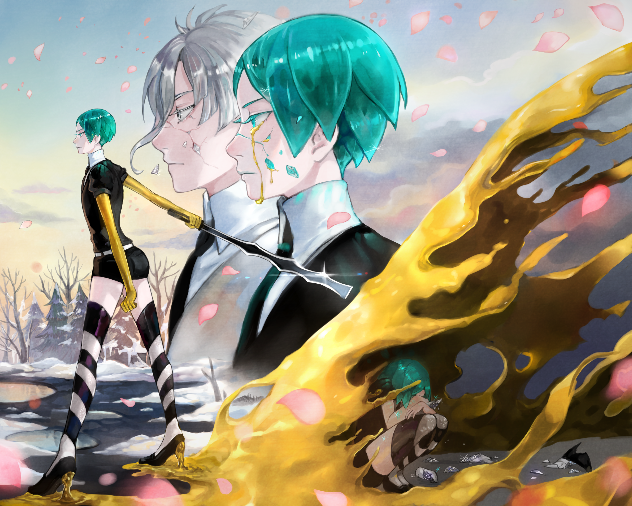 Phosphophyllite from Houseki no Kuni HD Wallpaper