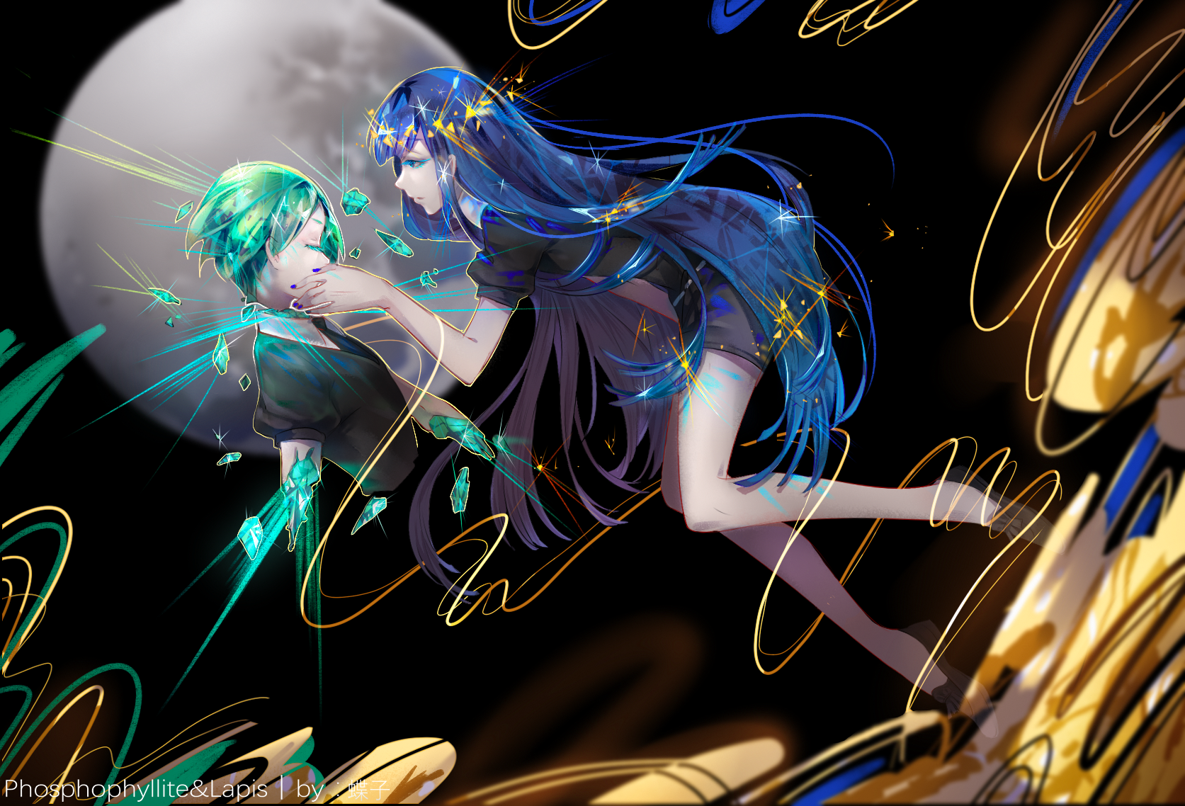 Phosphophyllite and Lapis from Houseki no Kuni HD Wallpaper