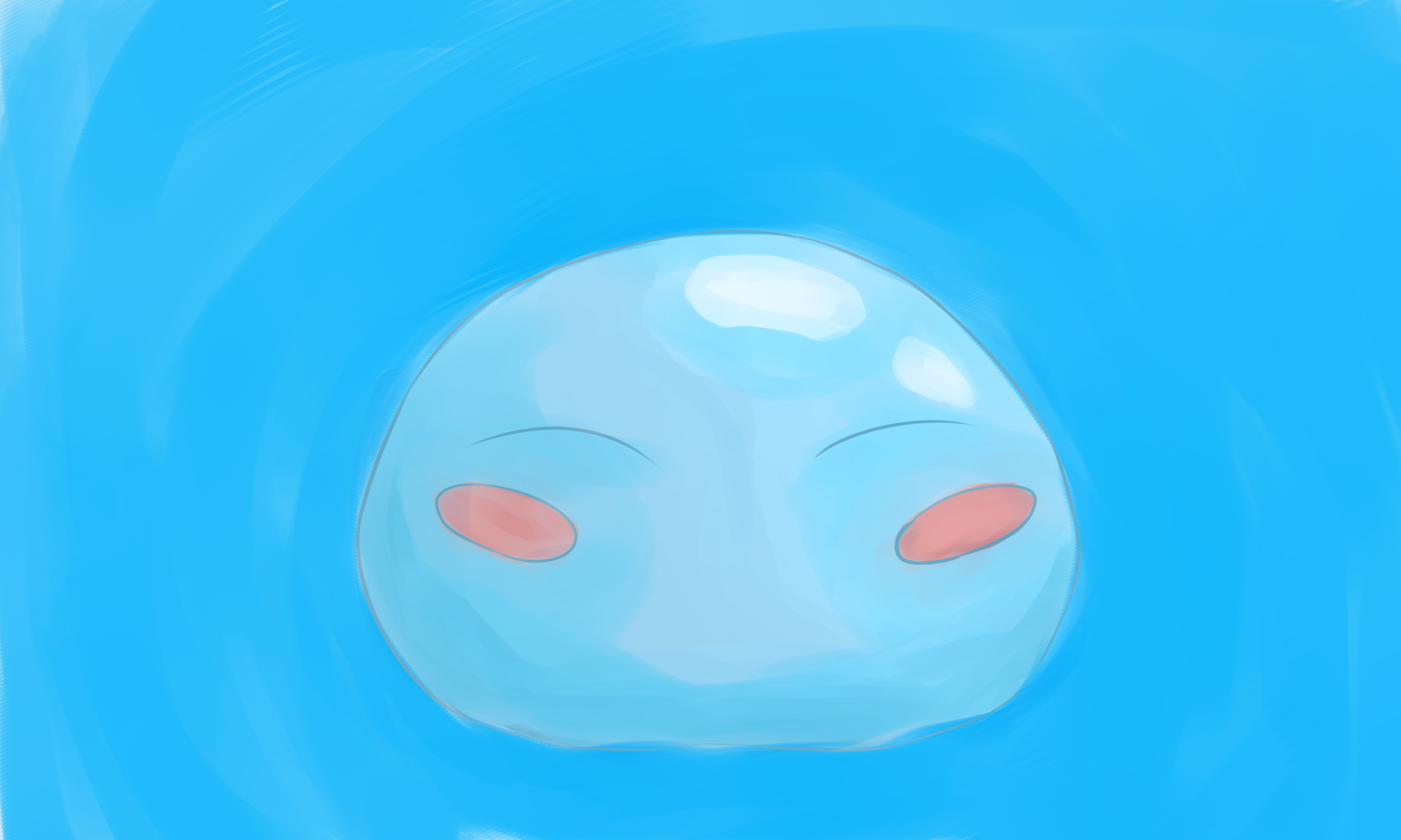 Cute Minimalist Blue Rimuru Tempest Slime Character HD Wallpaper