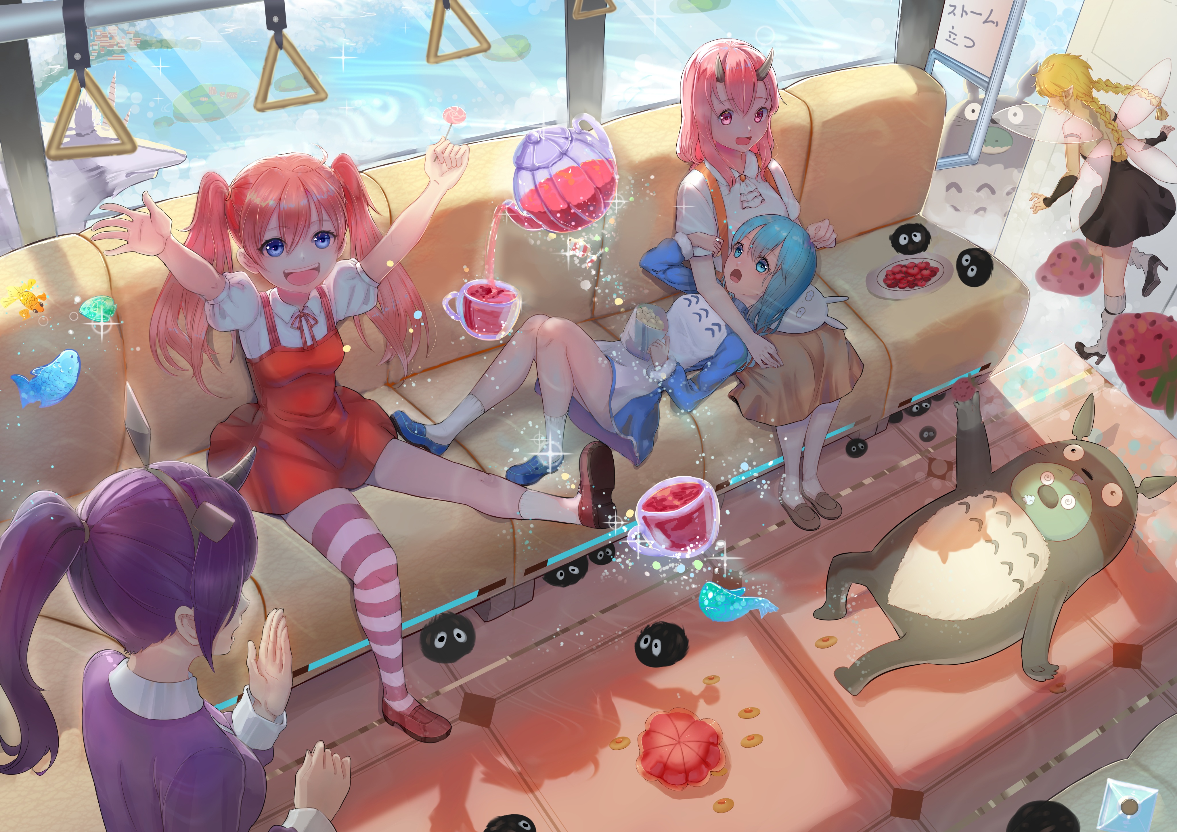 Rimuru Tempest and friends on a train HD Wallpaper