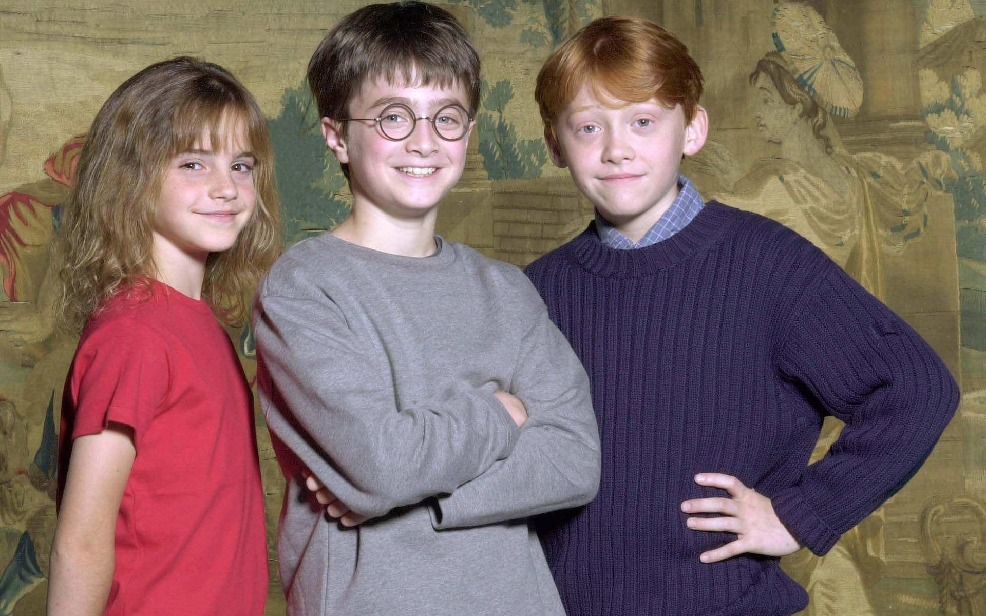 Harry Potter, Ron Weasley, and Hermione Granger HD Wallpaper