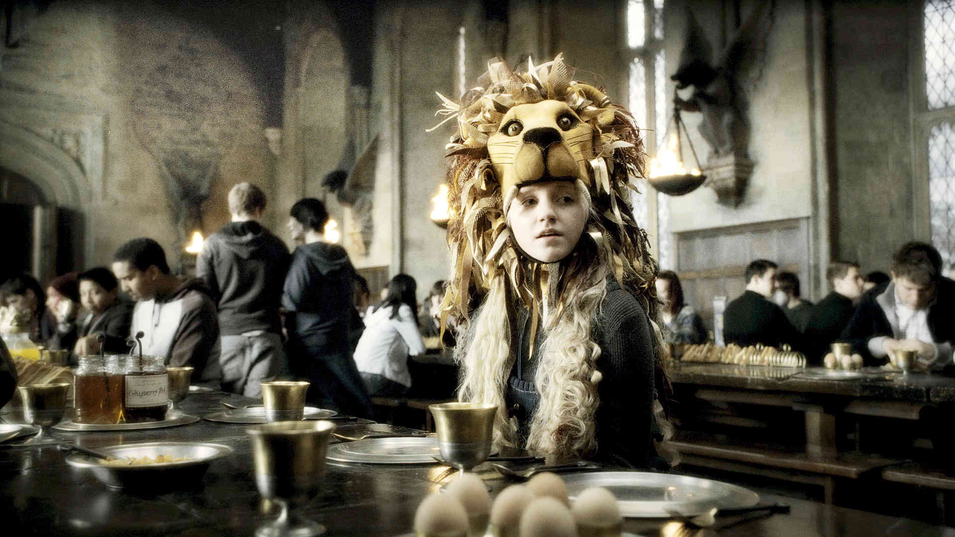 Luna Lovegood in a lion costume in Harry Potter HD Wallpaper