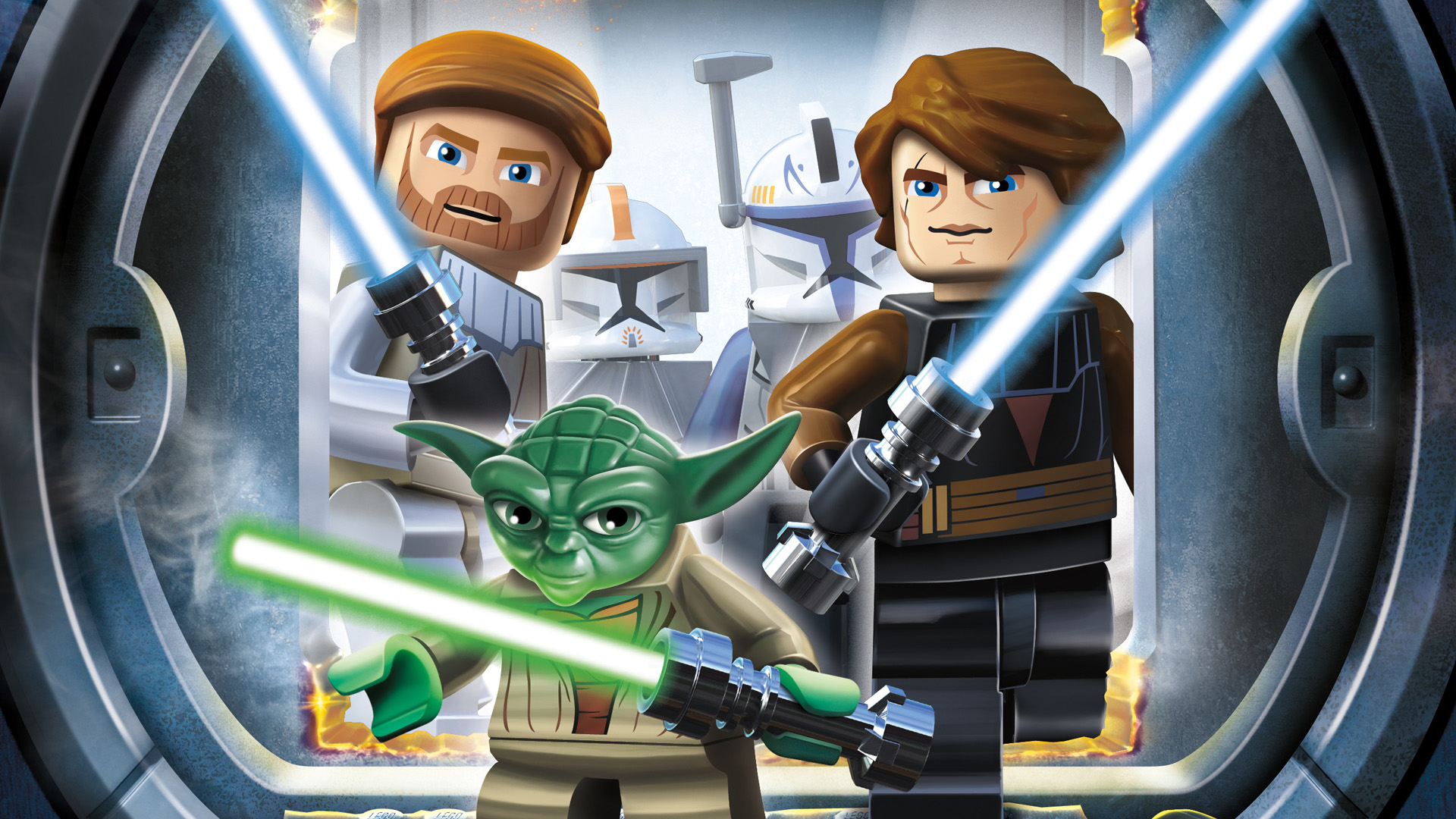 Lego Star Wars: Yoda, Anakin, Obi-Wan, and Clone Troopers HD Wallpaper
