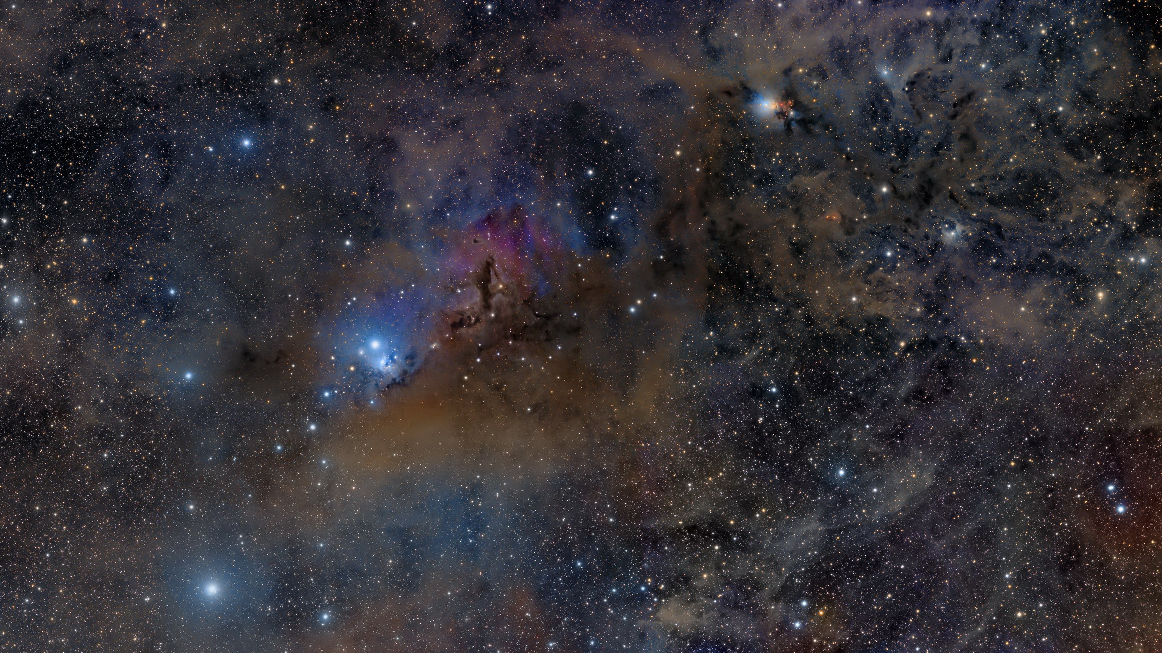 Cosmic nebula with stars and gas clouds HD Wallpaper