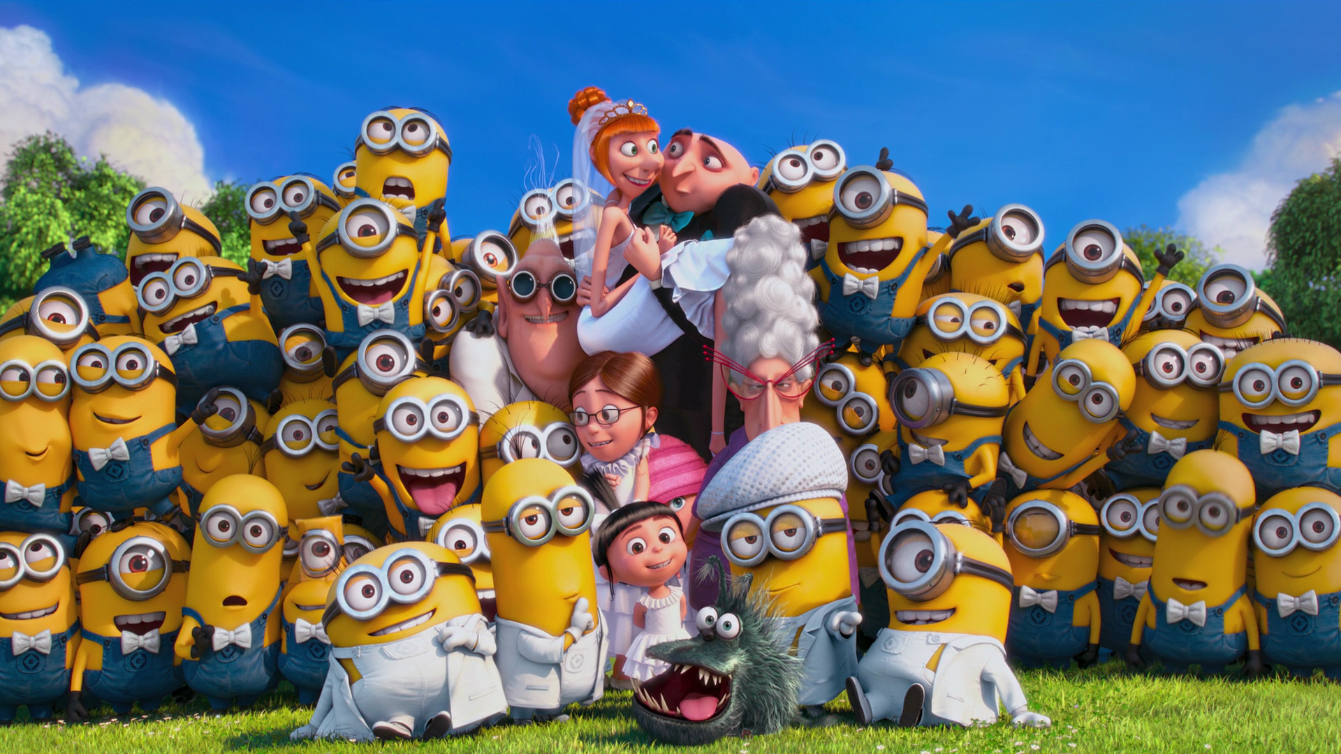 Minions and Gru at a wedding HD Wallpaper
