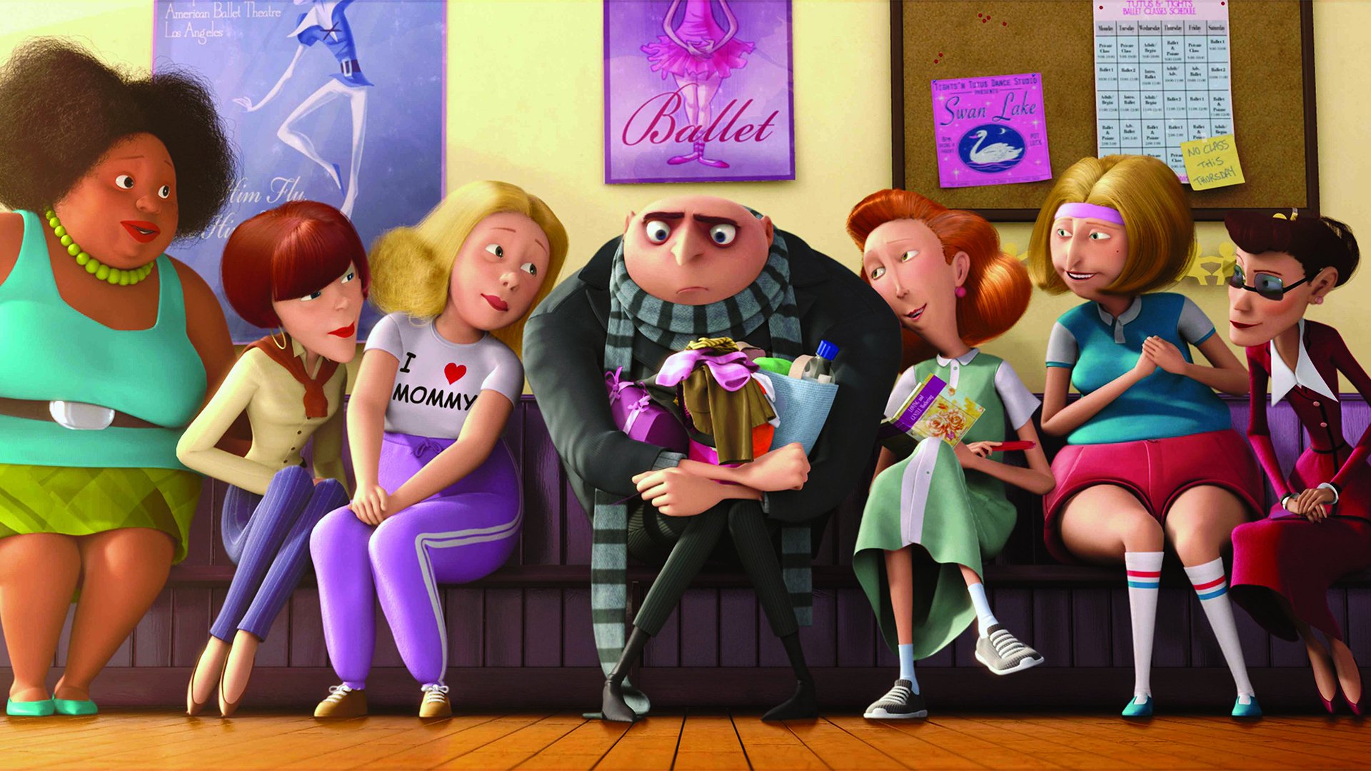 Gru and mothers waiting in line HD Wallpaper
