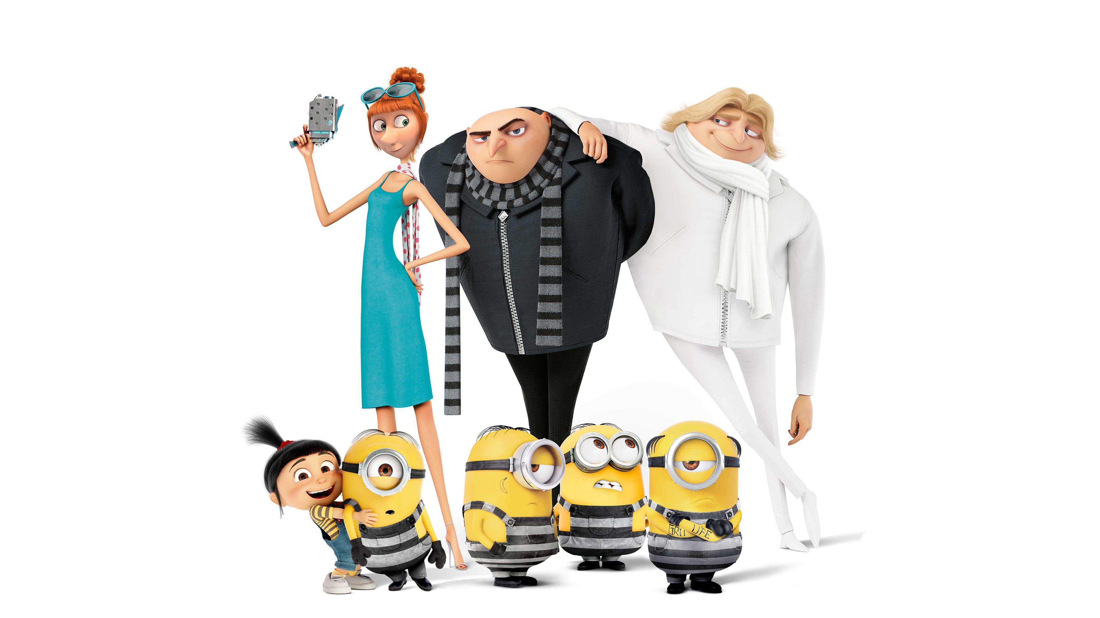 Lucy Wilde, Gru, Balthazar Bratt, Agnes, and Minions HD Wallpaper