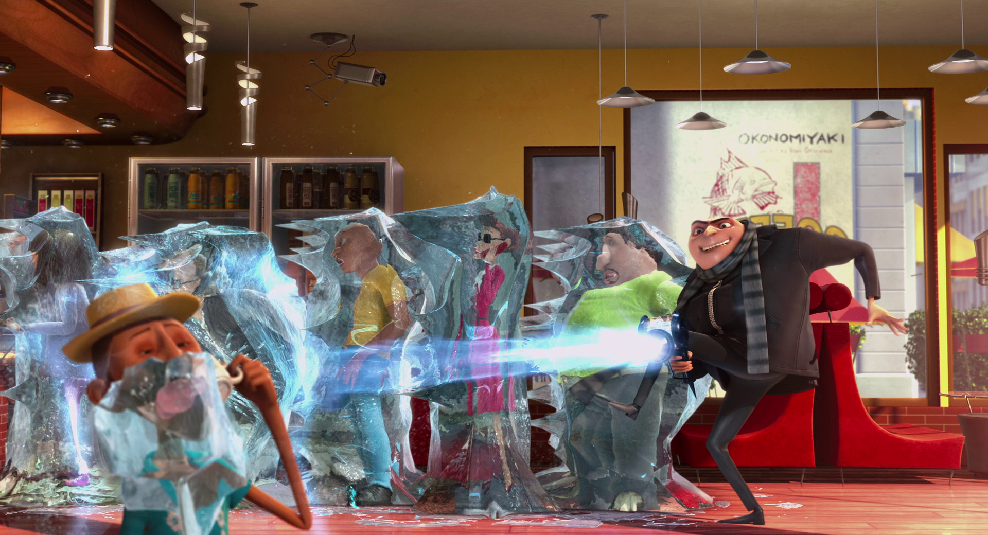 Gru freezing people in an ice cream shop HD Wallpaper