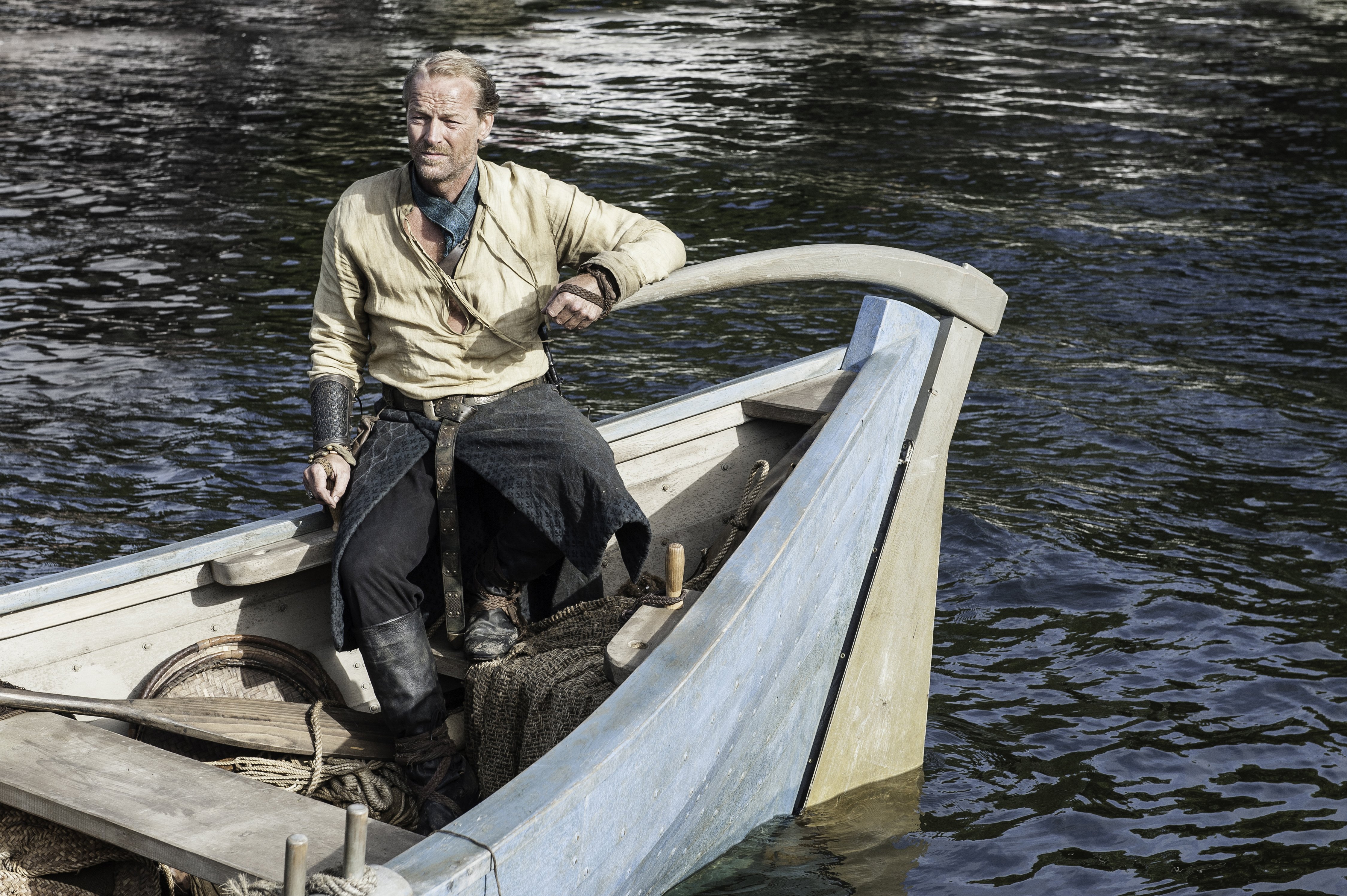 Jorah Mormont from Game of Thrones in a boat HD Wallpaper