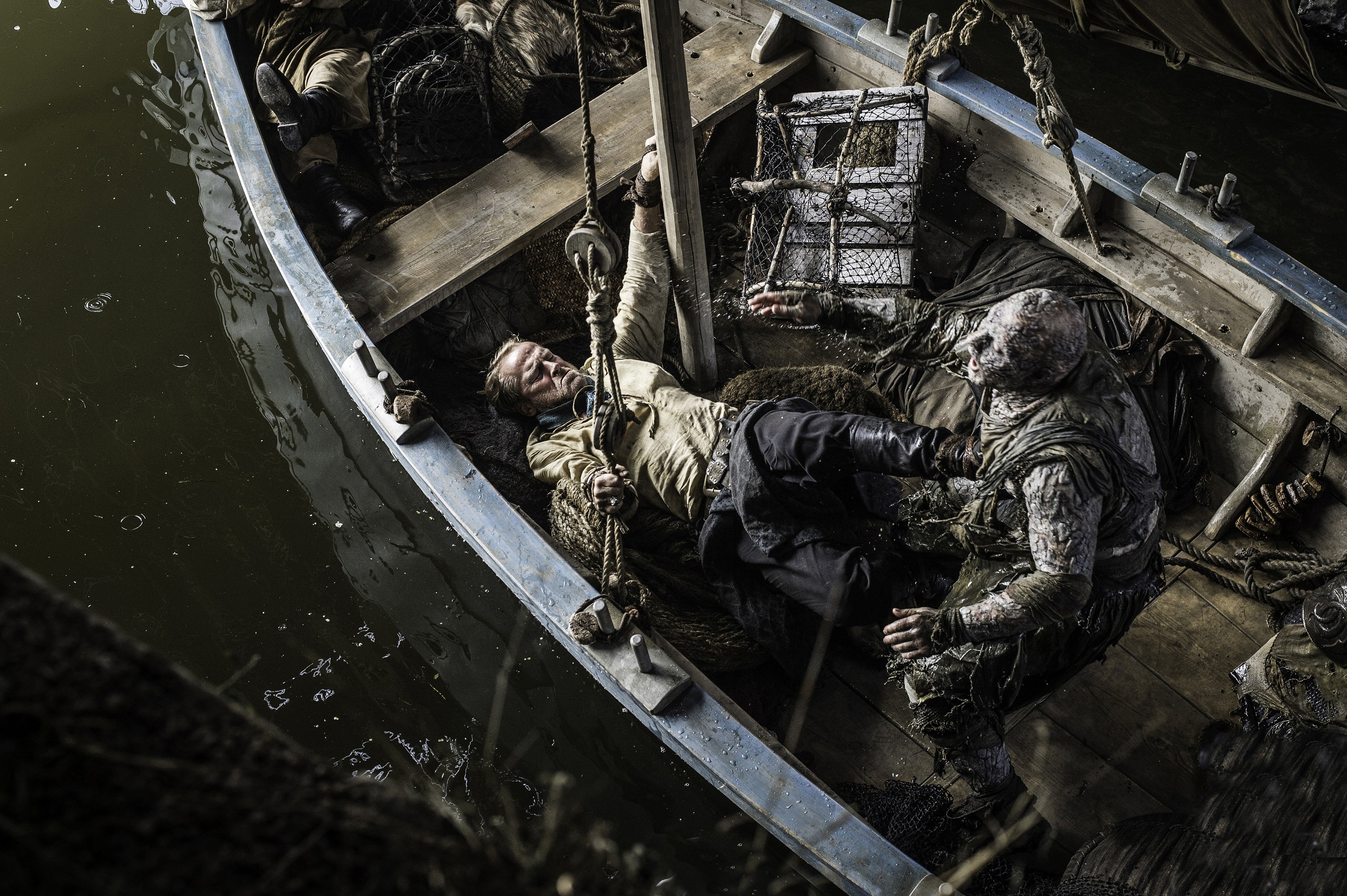 Jorah Mormont in a boat with a Wight HD Wallpaper