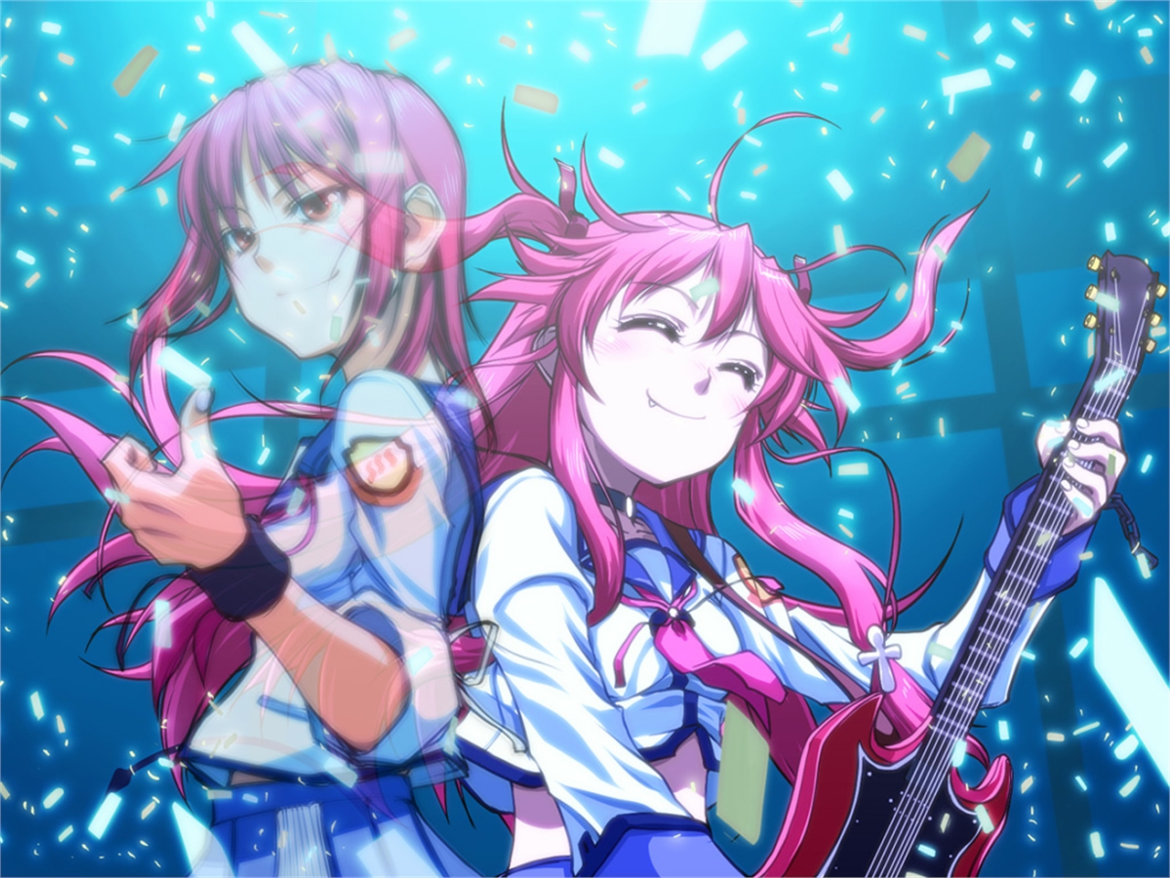 Yui from Angel Beats! with guitar HD Wallpaper