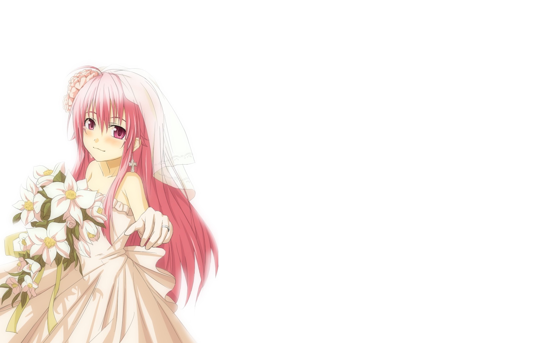 Yui from Angel Beats! in wedding dress HD Wallpaper