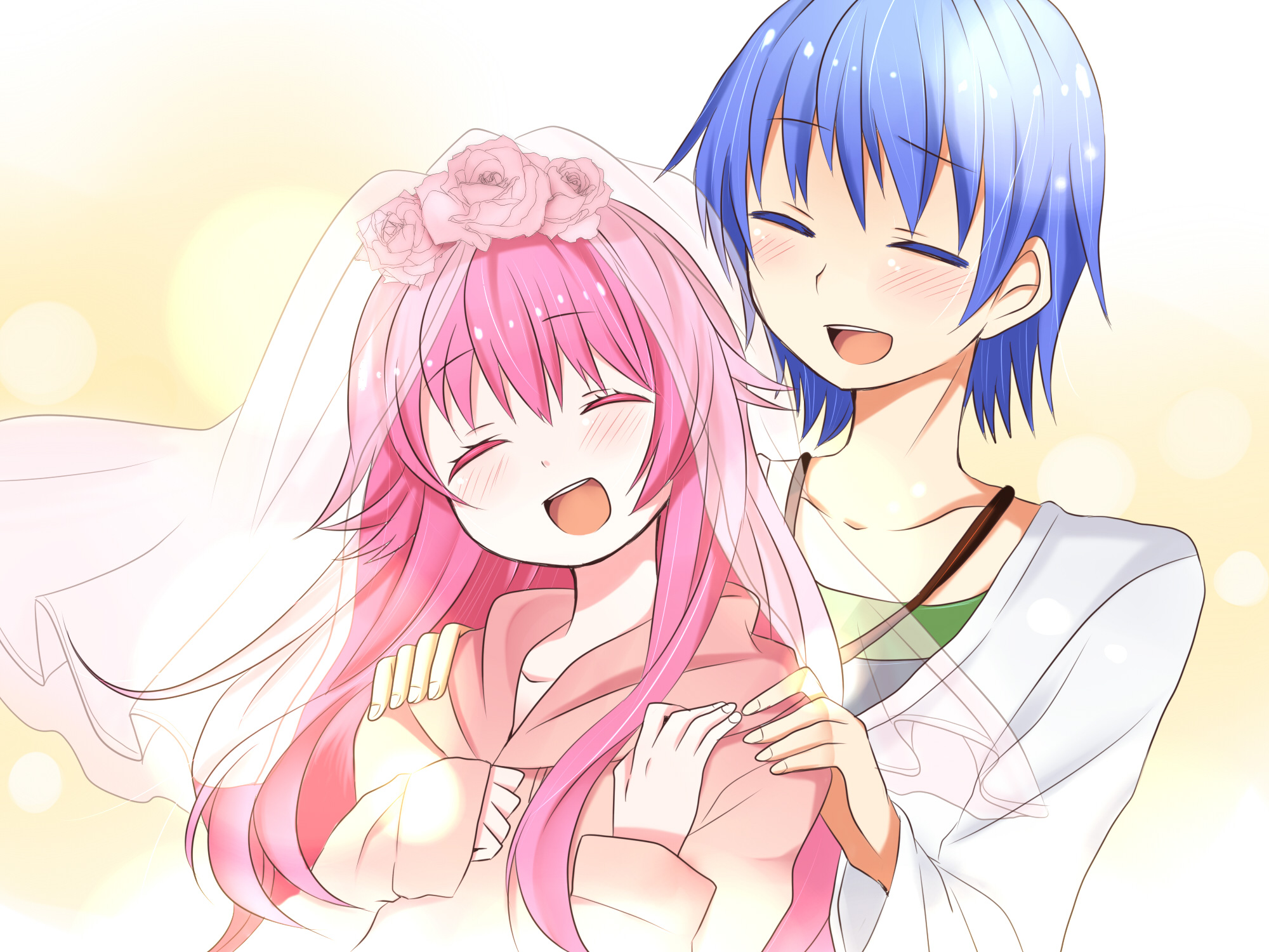 Yui from Angel Beats! in wedding attire HD Wallpaper
