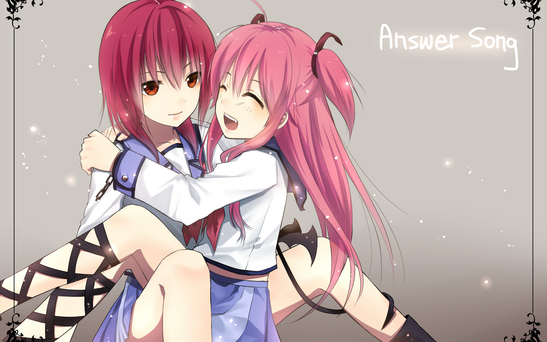 Yui and Tenshi from Angel Beats! HD Wallpaper