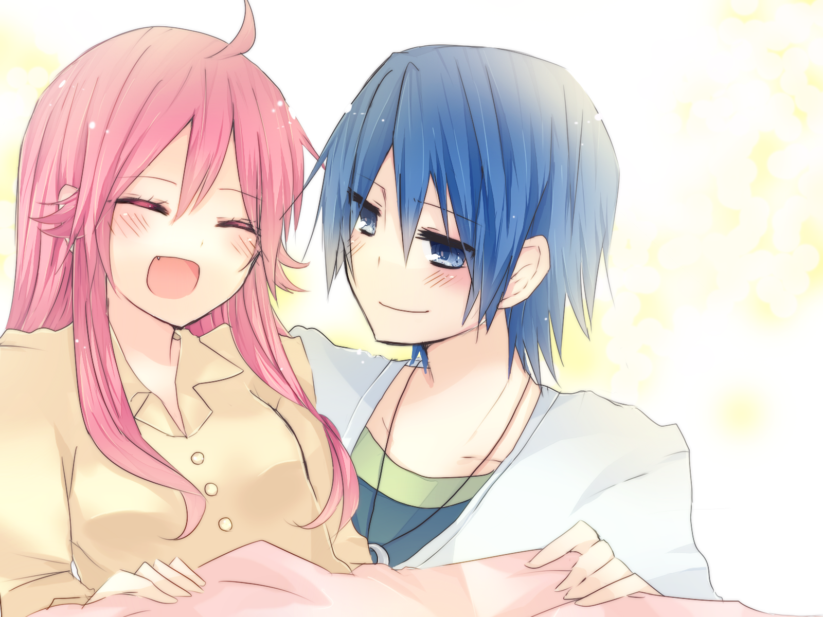 Yui from Angel Beats! with a male character HD Wallpaper