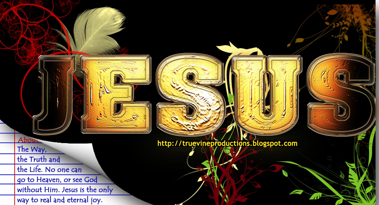 Jesus text with religious quote and website HD Wallpaper