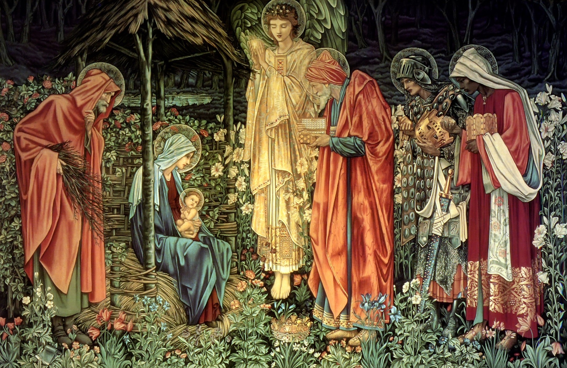 The Adoration of the Magi by Edward Burne-Jones HD Wallpaper