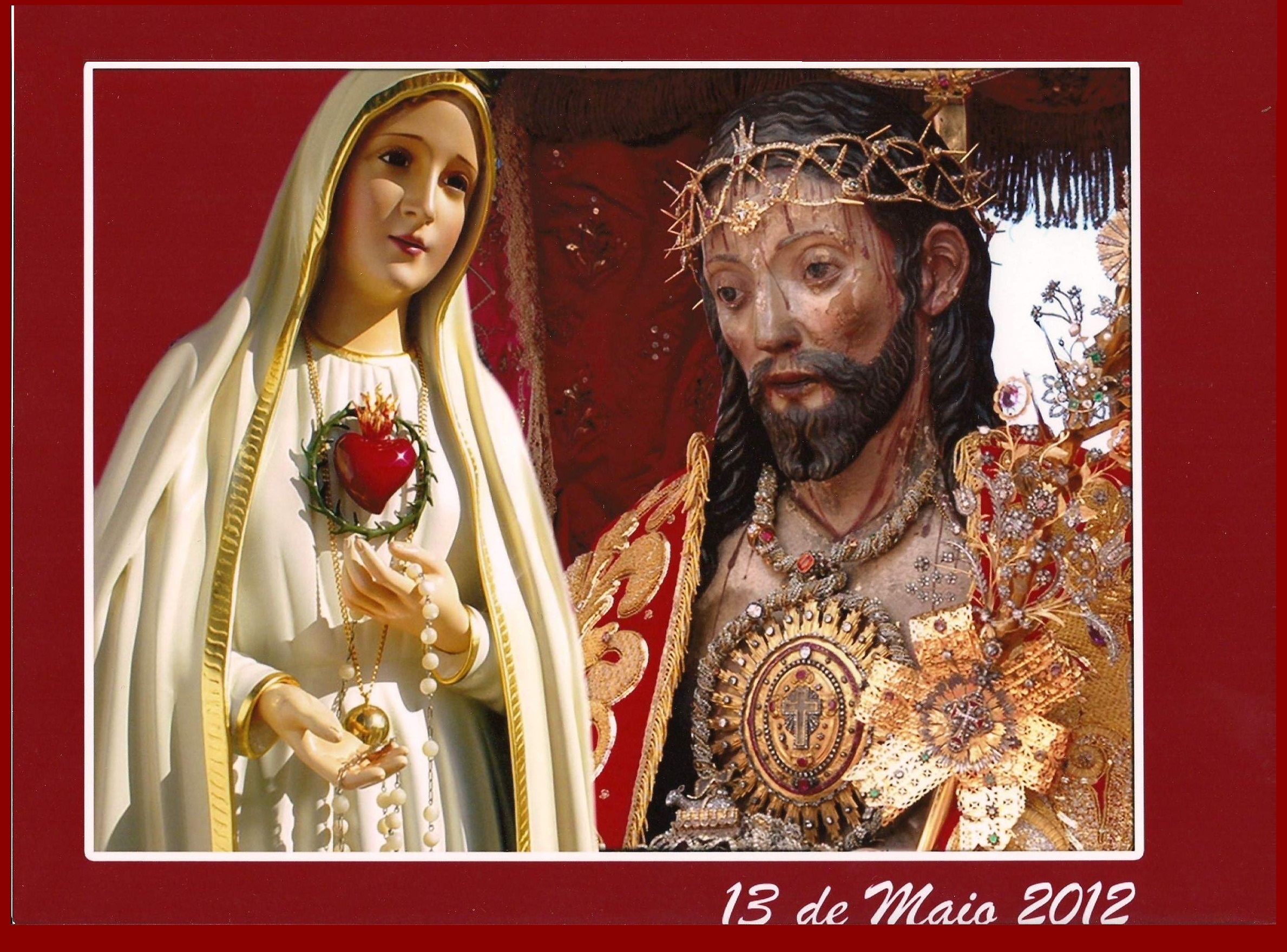 Statues of Jesus and Mary HD Wallpaper