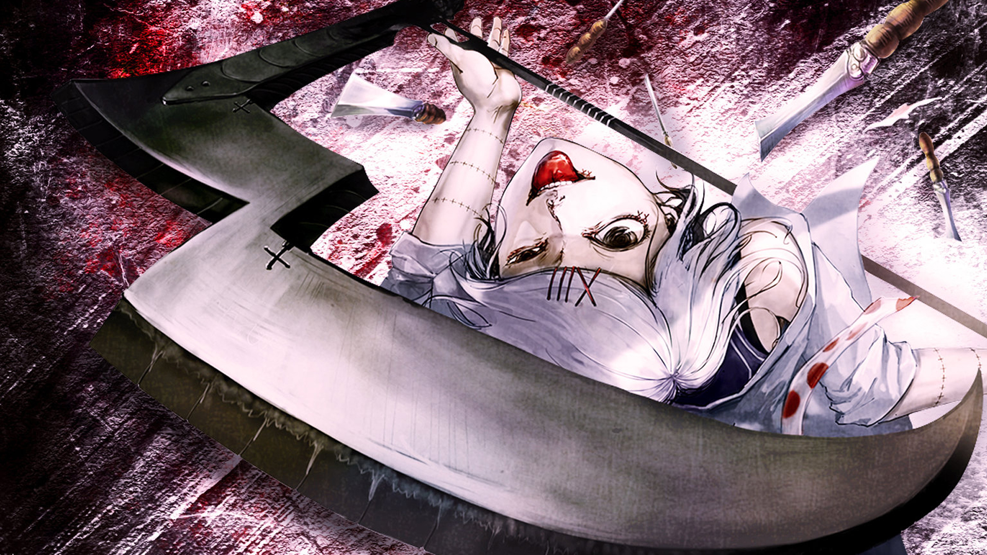 Juuzou Suzuya from Tokyo Ghoul with scythes HD Wallpaper