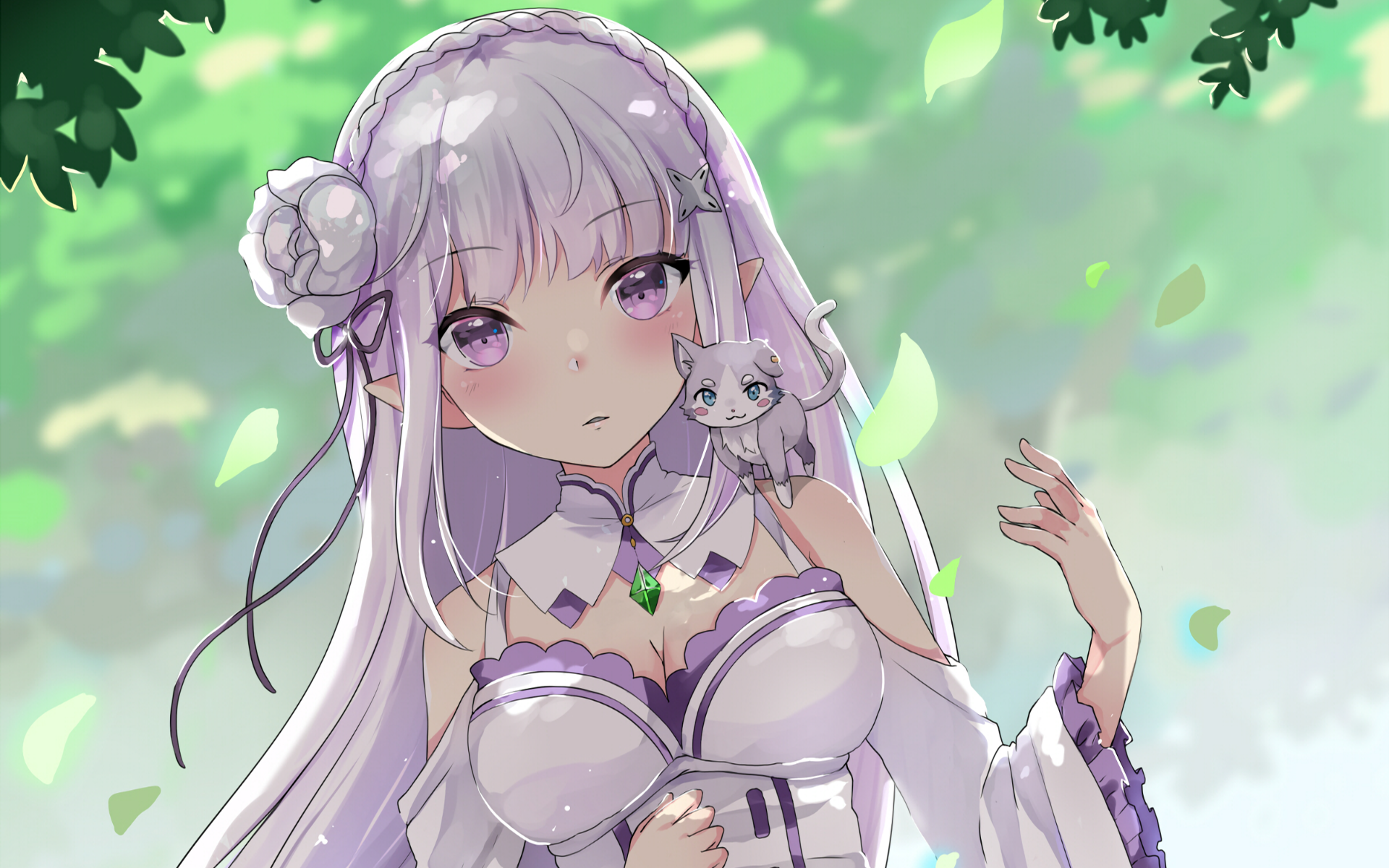 Emilia and Puck from Re:ZERO HD Wallpaper
