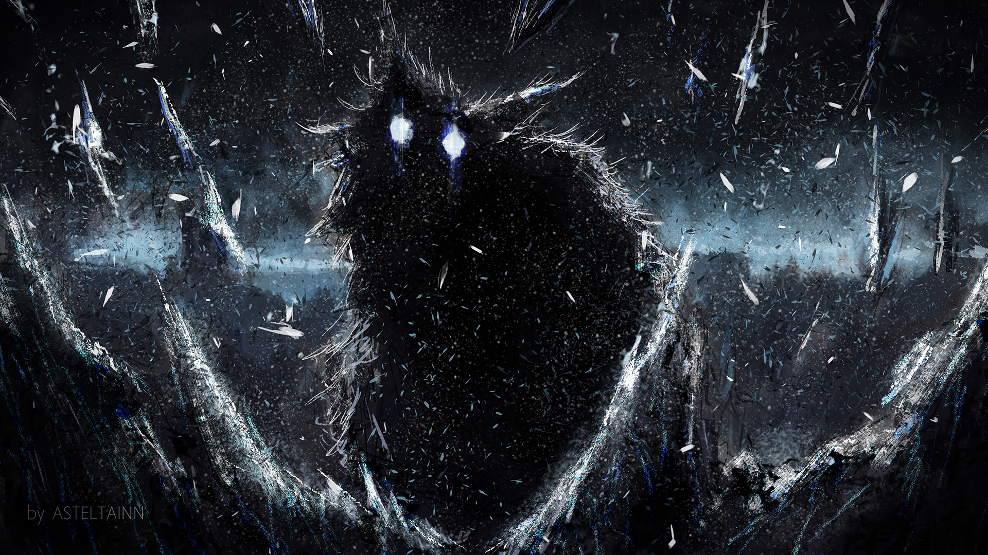 Dark Creature with Glowing Eyes from Re:ZERO HD Wallpaper