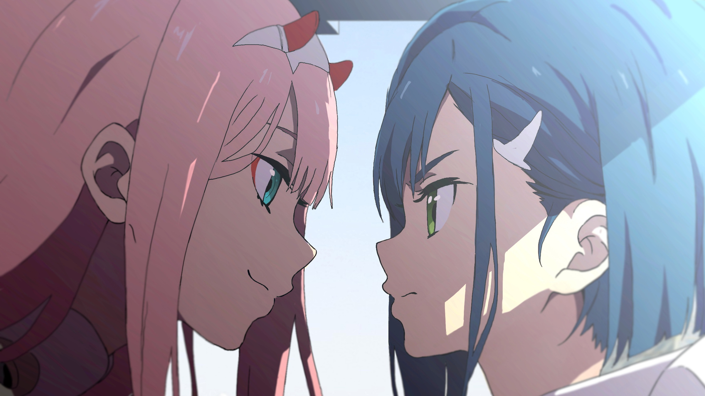 Zero Two and Ichigo from Darling in the FranXX HD Wallpaper