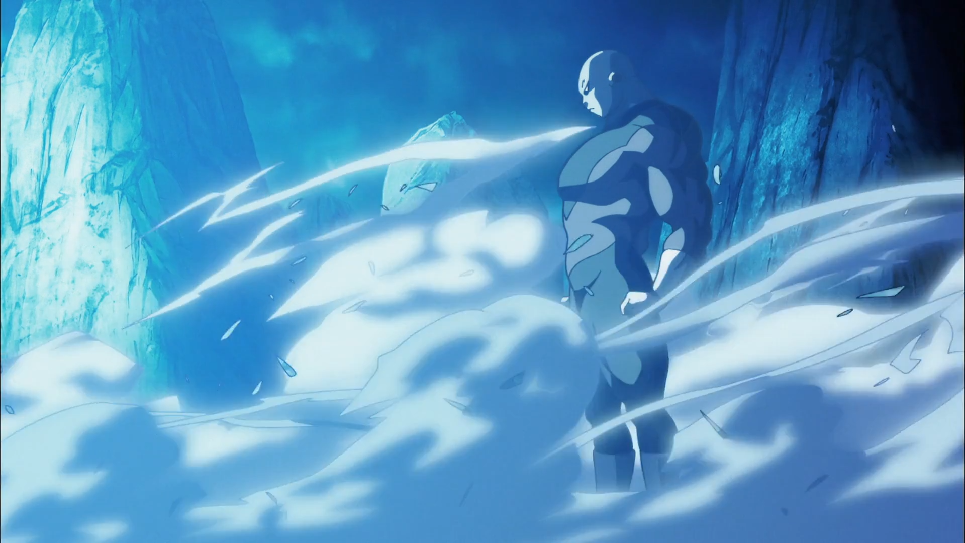 Jiren from Dragon Ball in a blue, icy environment HD Wallpaper