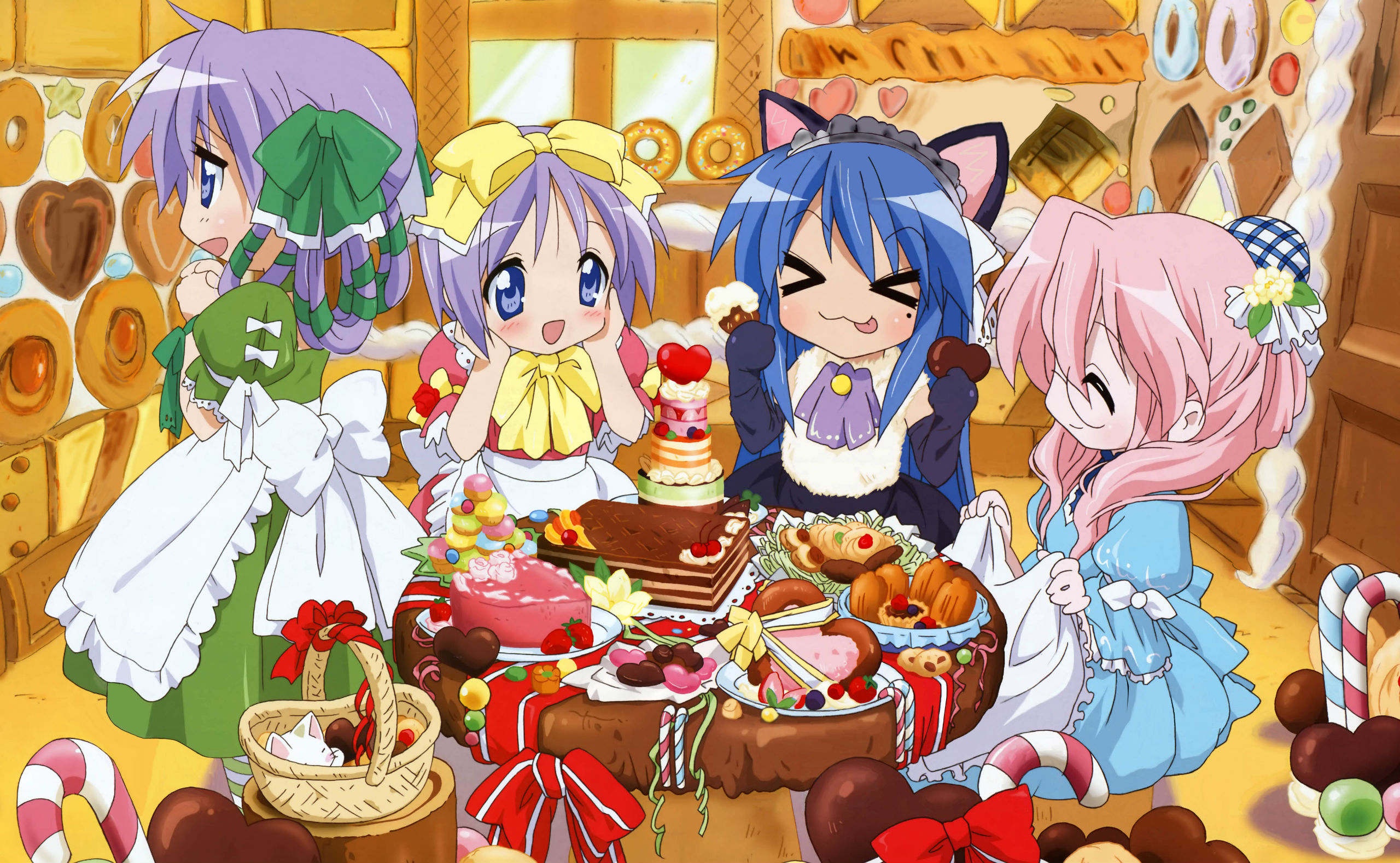 Lucky Star characters in a candy shop HD Wallpaper