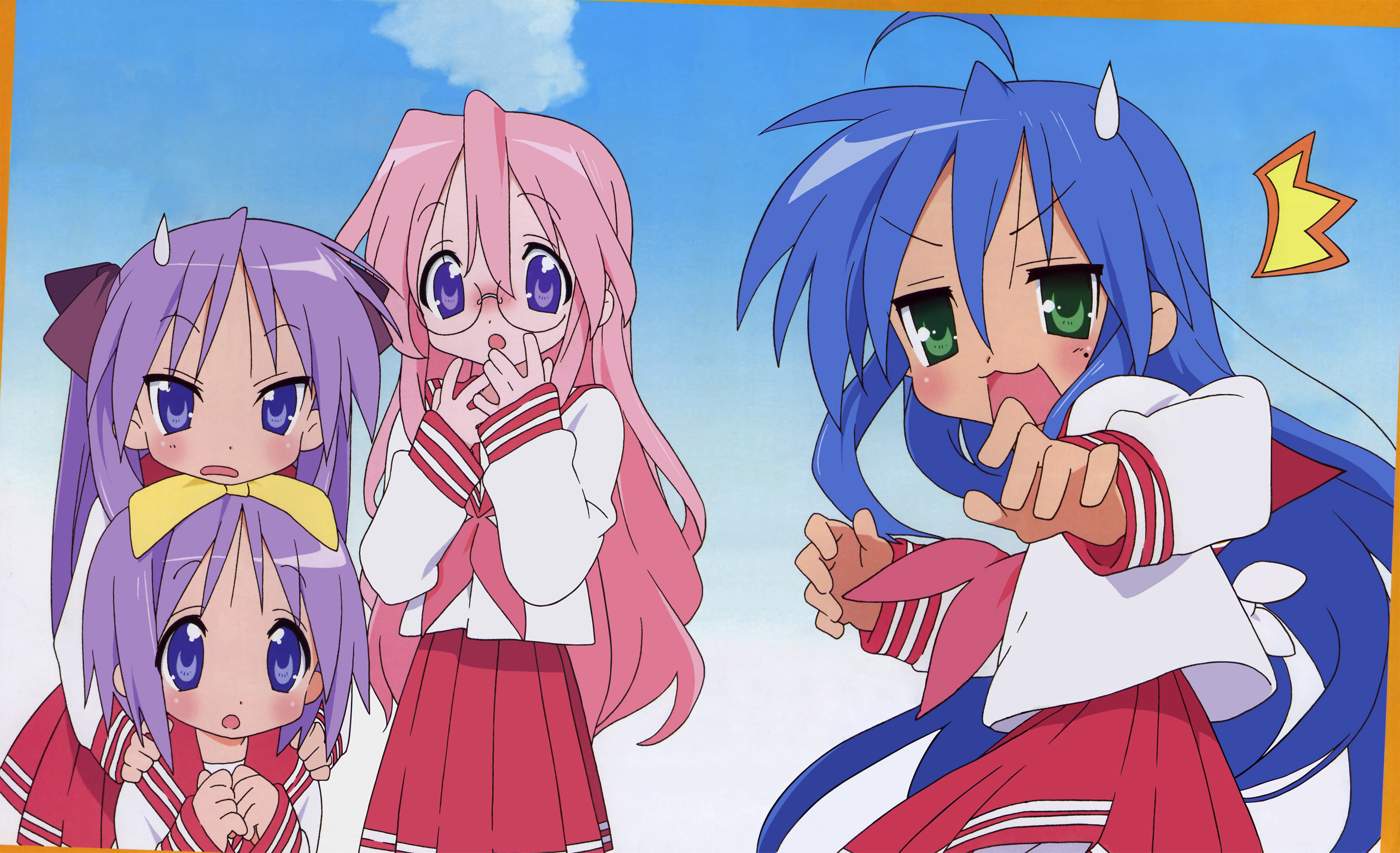 Konata Izumi and friends from Lucky Star HD Wallpaper