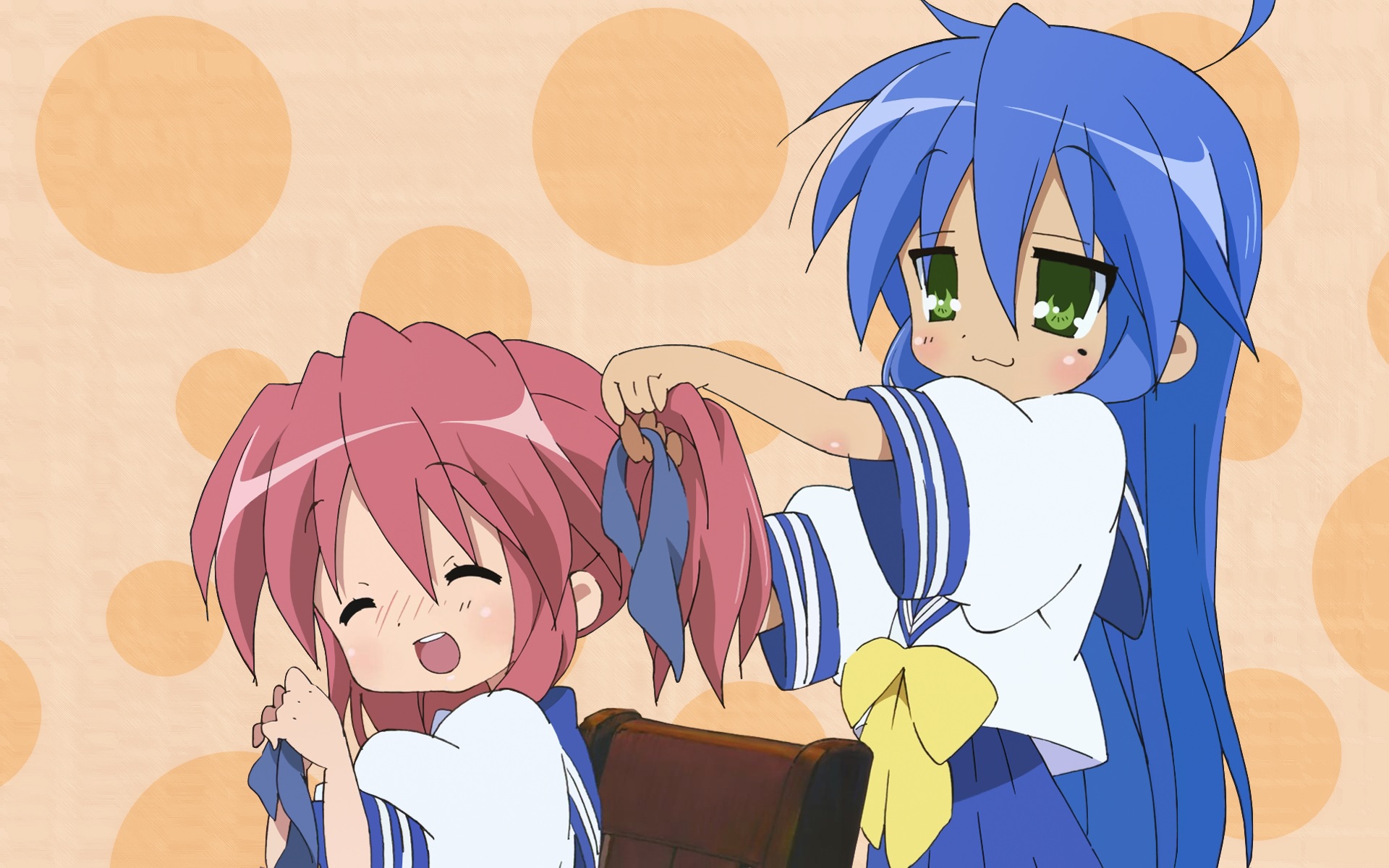 Konata Izumi and Kagami Hiiragi from Lucky Star HD Wallpaper