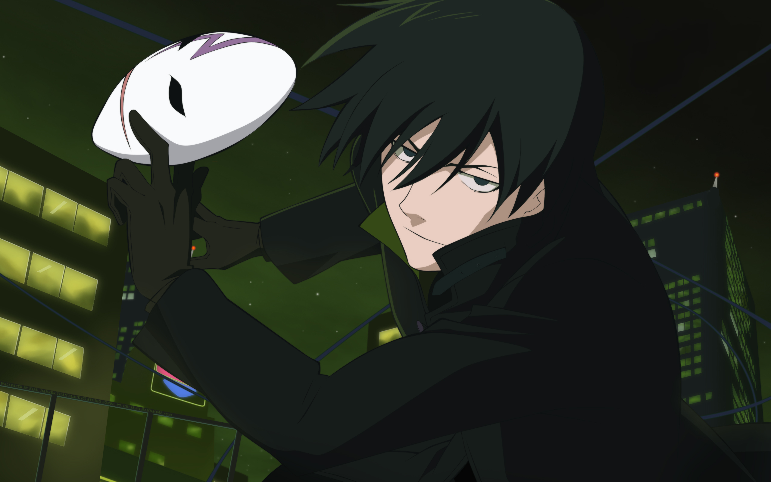 Hei from Darker Than Black holding a mask HD Wallpaper
