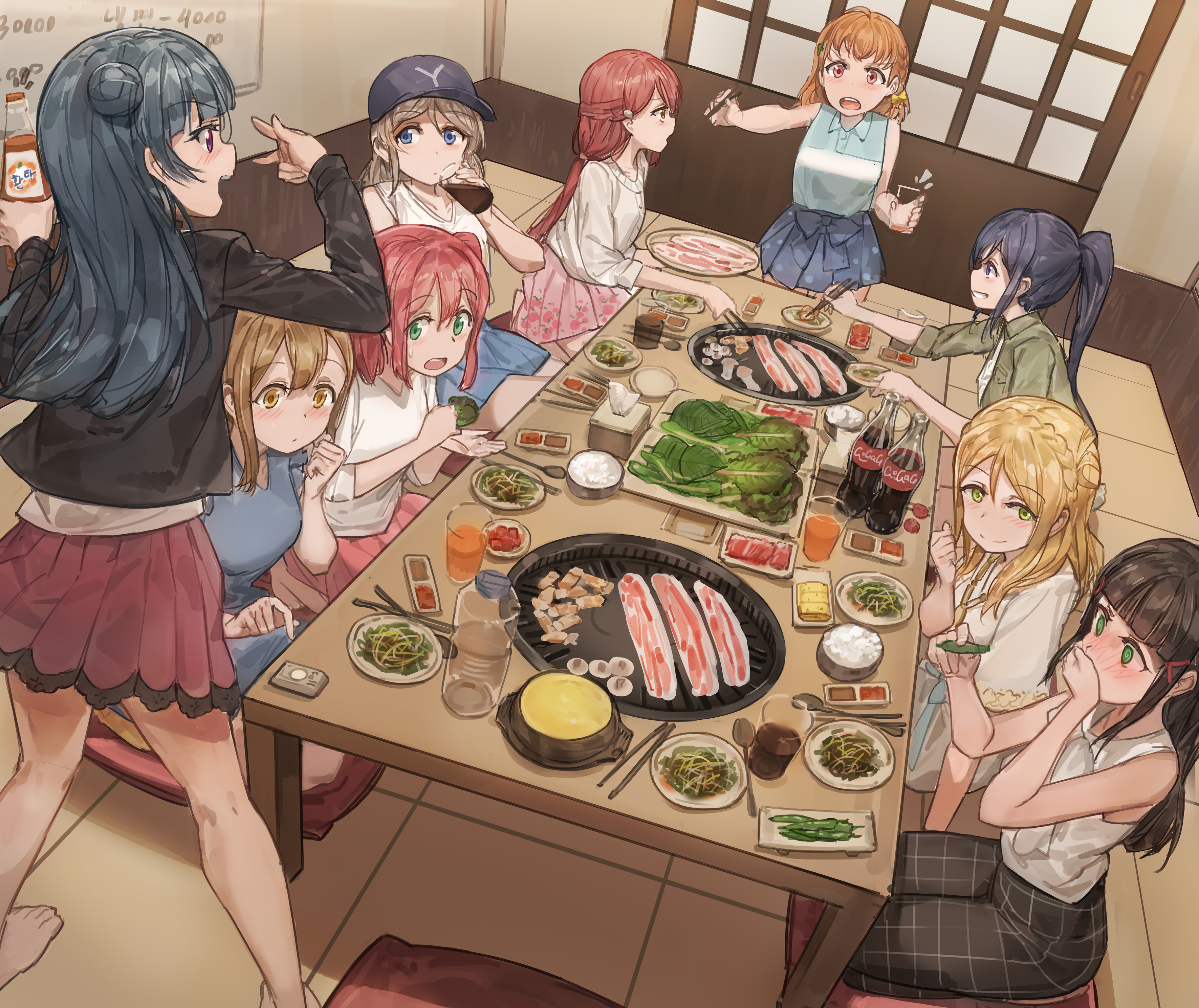 Group of girls enjoying a barbecue meal HD Wallpaper
