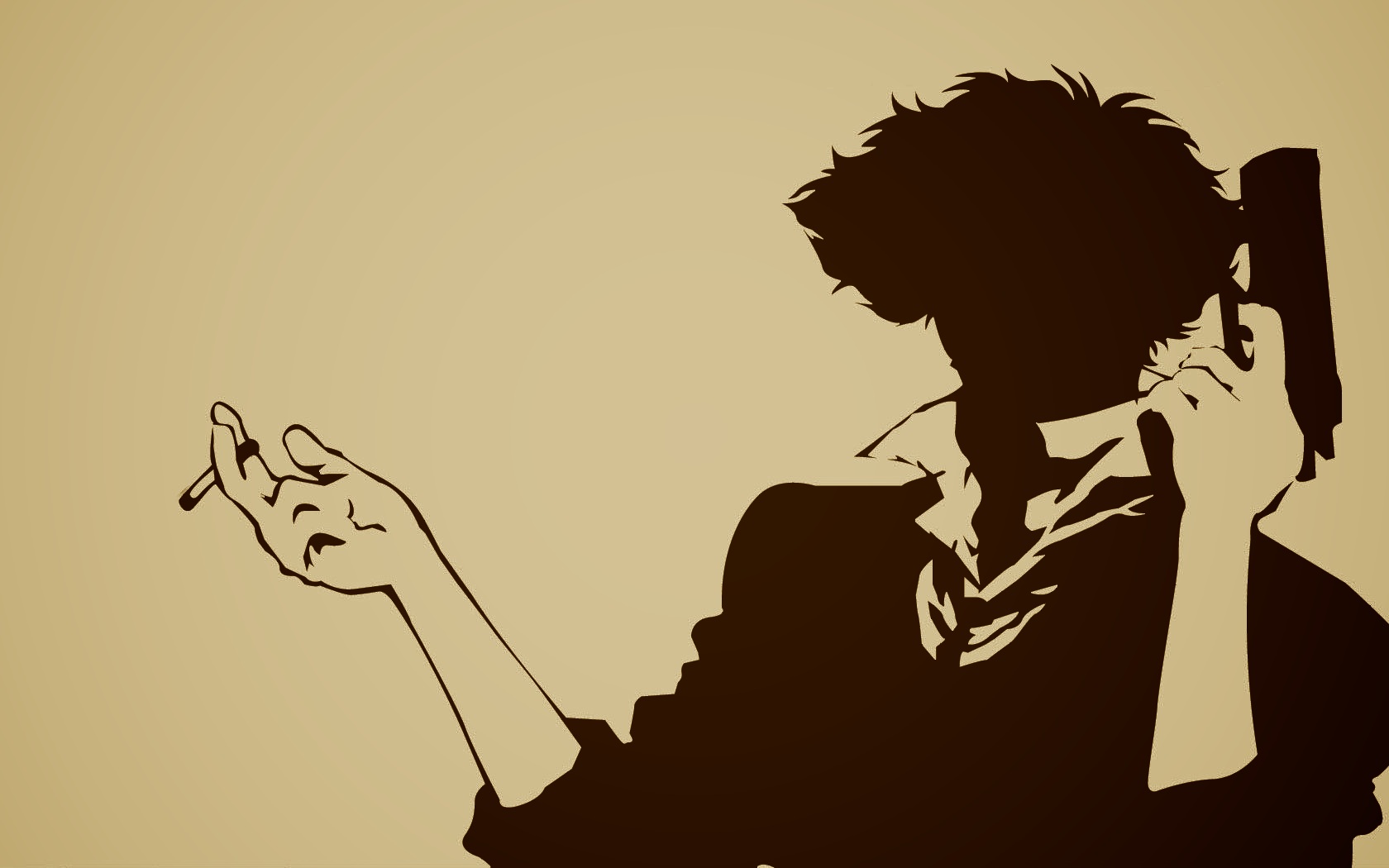 Spike Spiegel from Cowboy Bebop with gun and cigarette HD Wallpaper