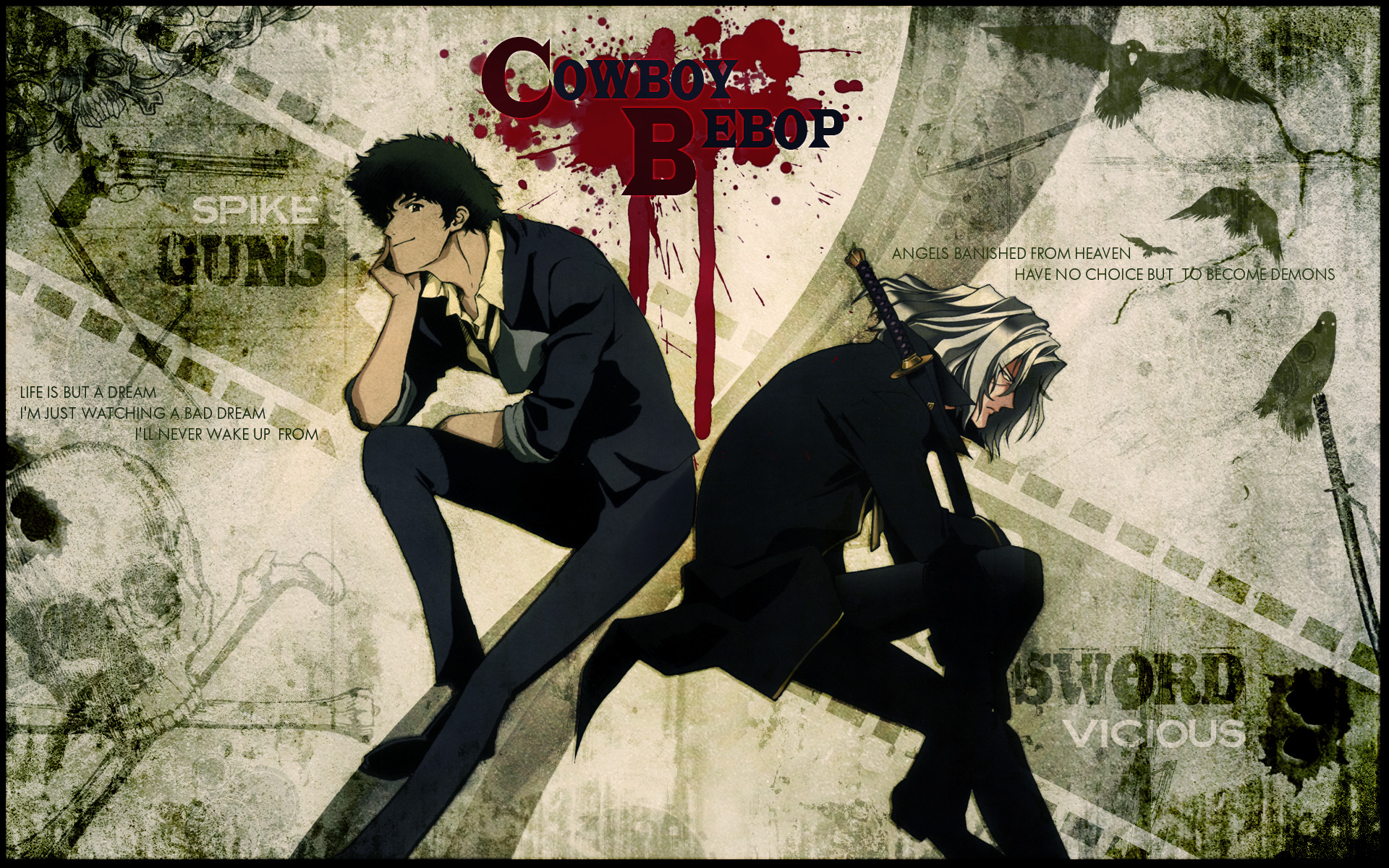 Spike Spiegel and Vicious from Cowboy Bebop HD Wallpaper