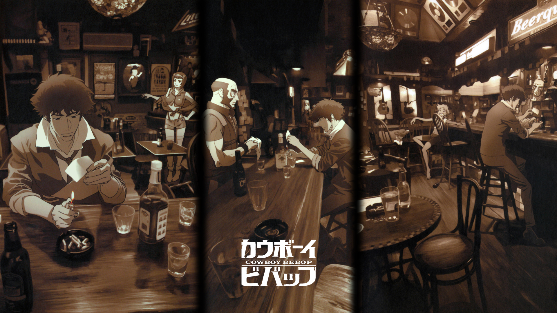 Cowboy Bebop characters in a bar HD Wallpaper