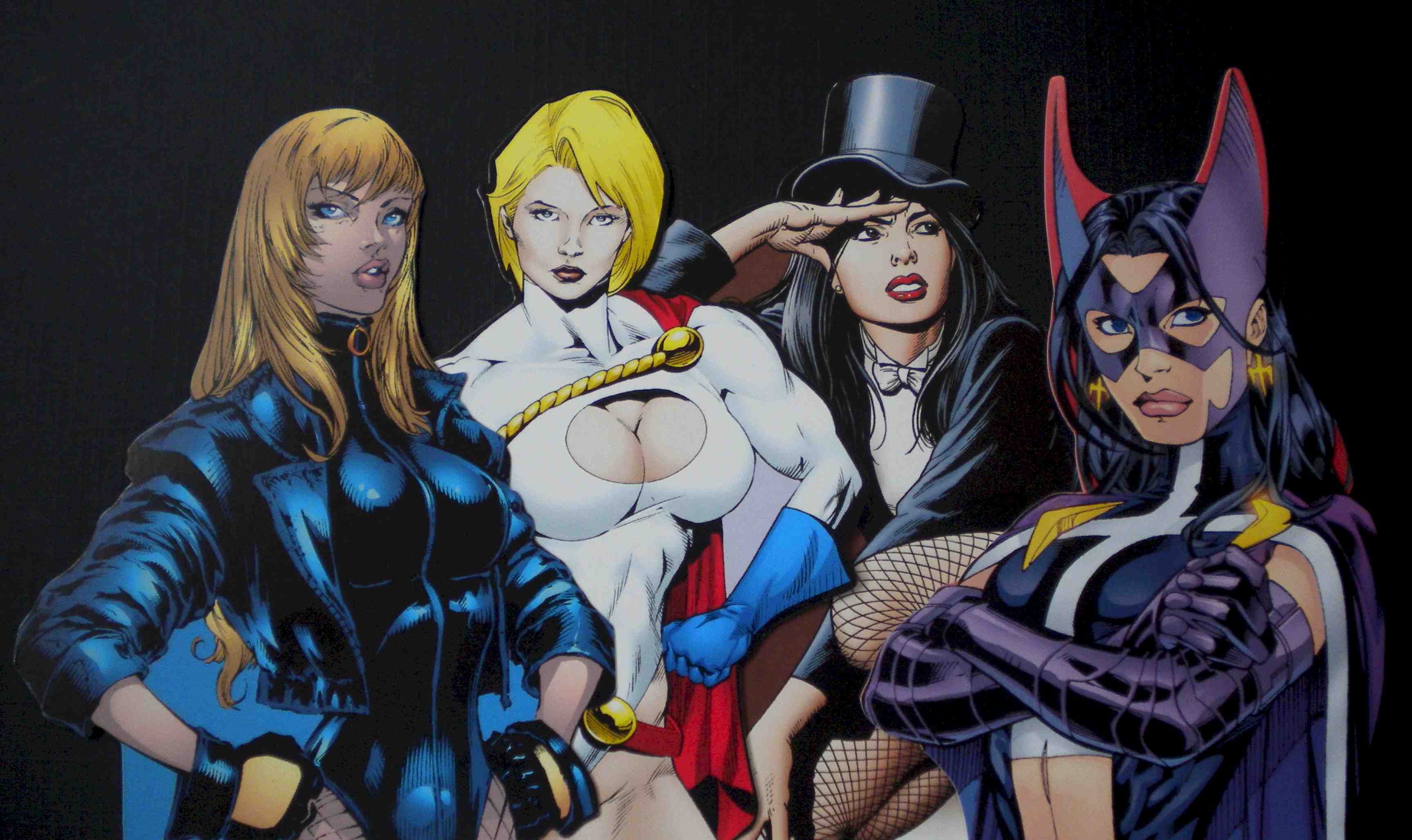 Four female DC Comics superheroes posing HD Wallpaper