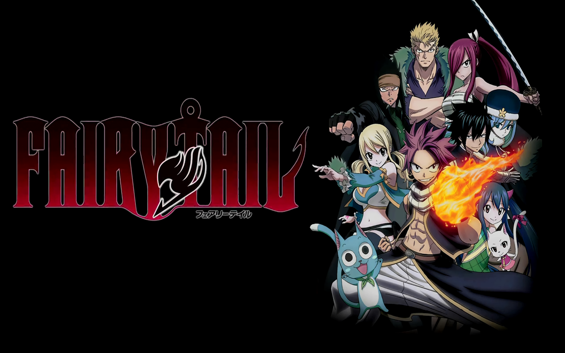 Fairy Tail characters and logo HD Wallpaper