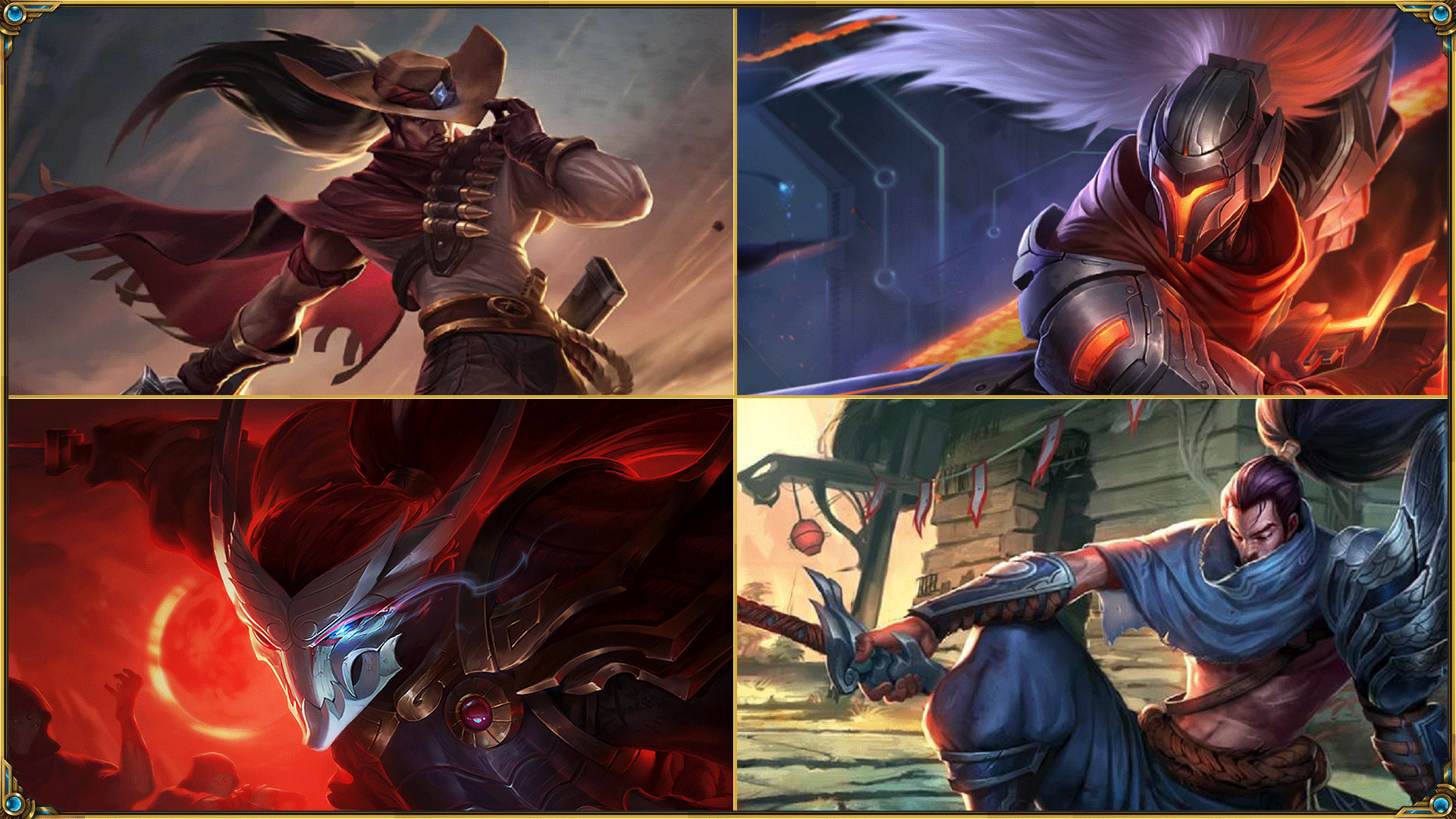 Yasuo from League of Legends collage HD Wallpaper