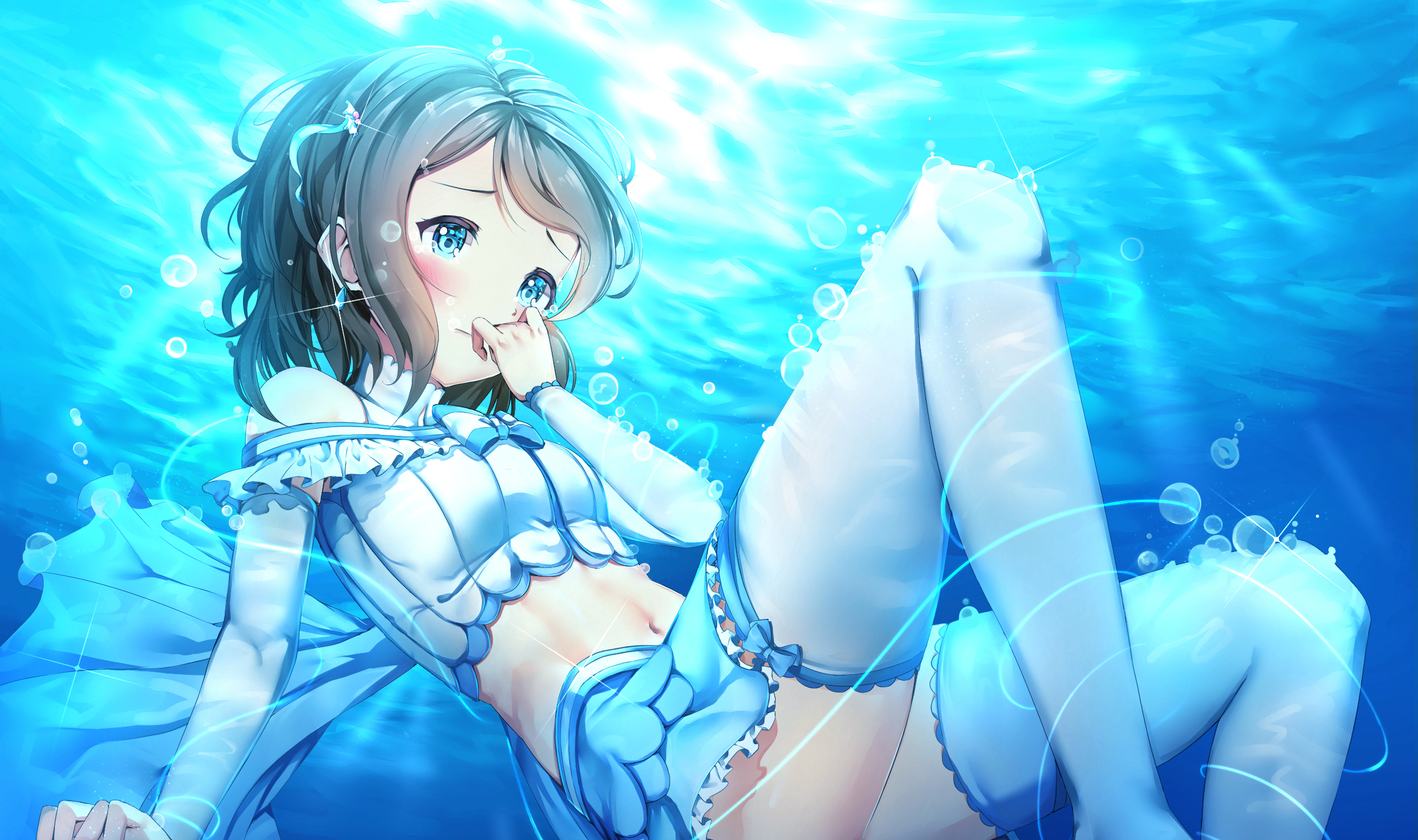 You Watanabe from Love Live! Sunshine!! underwater HD Wallpaper