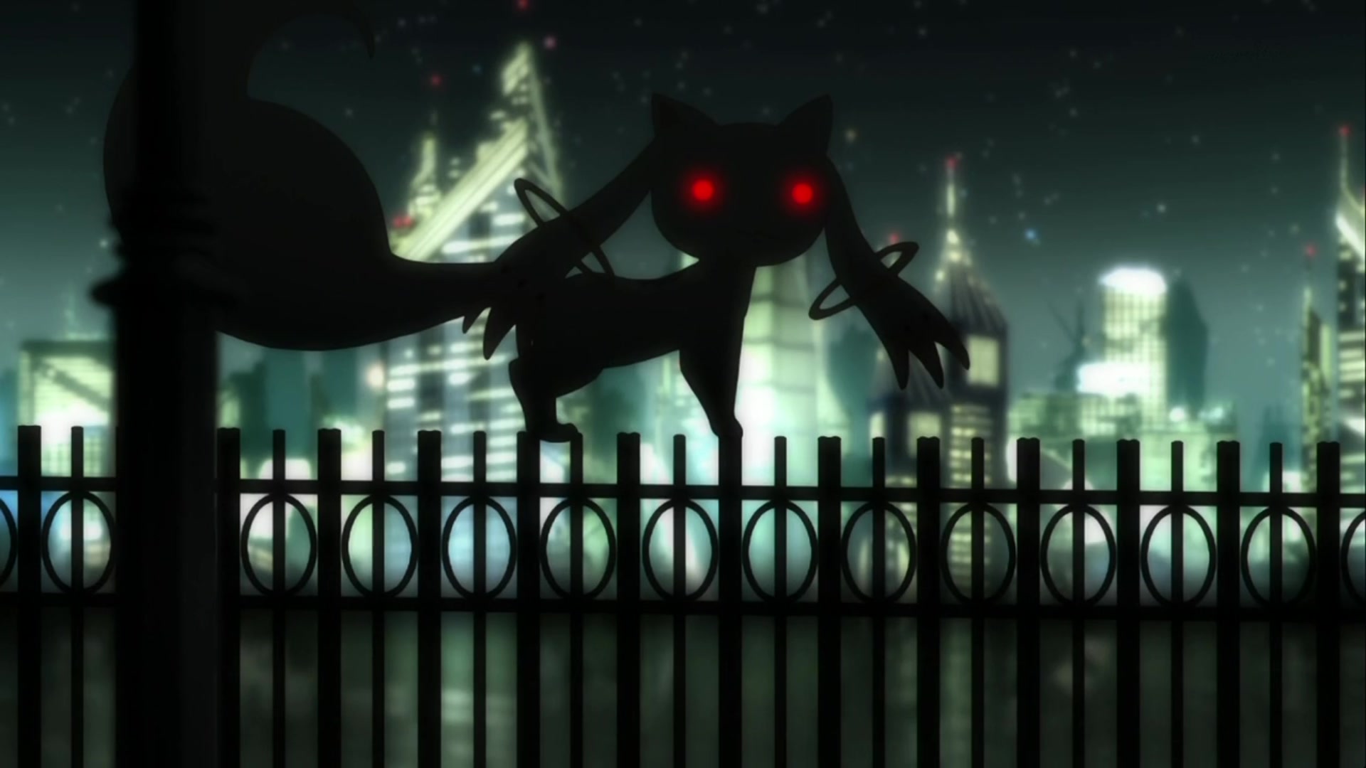 Kyubey silhouette from Madoka Magica HD Wallpaper