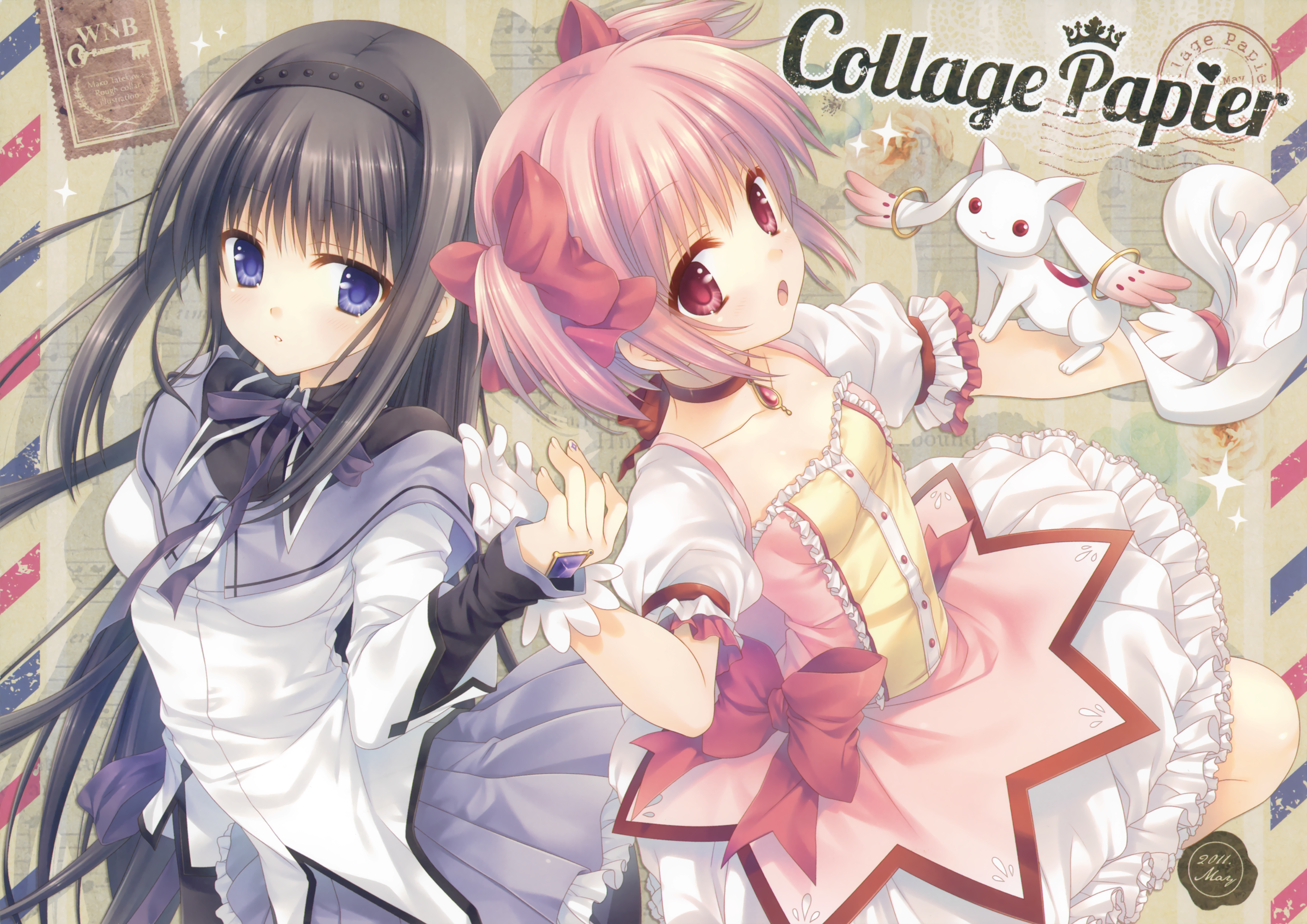 Madoka Magica Collage Papier HD Wallpaper