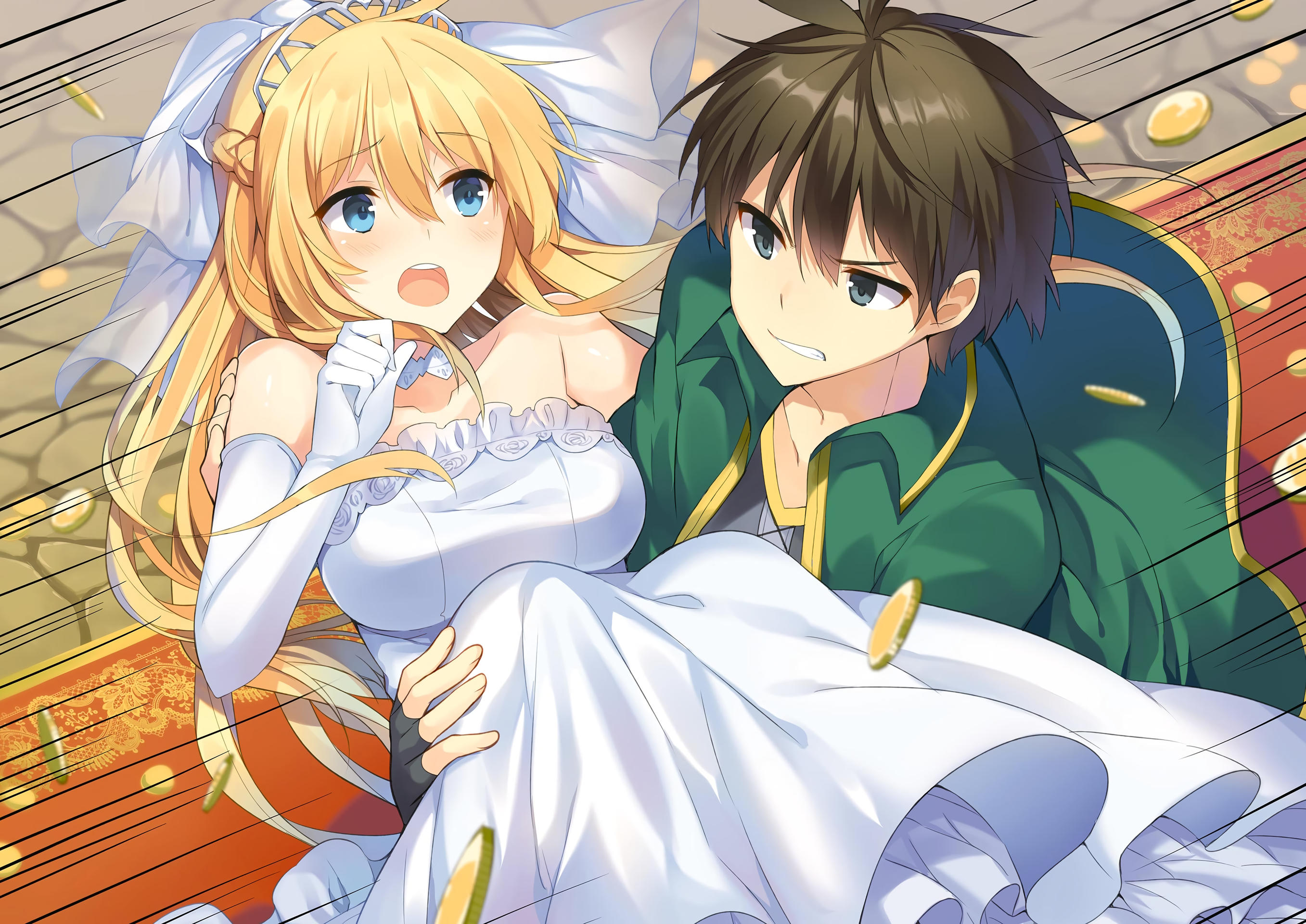 Darkness from KonoSuba in a wedding dress HD Wallpaper