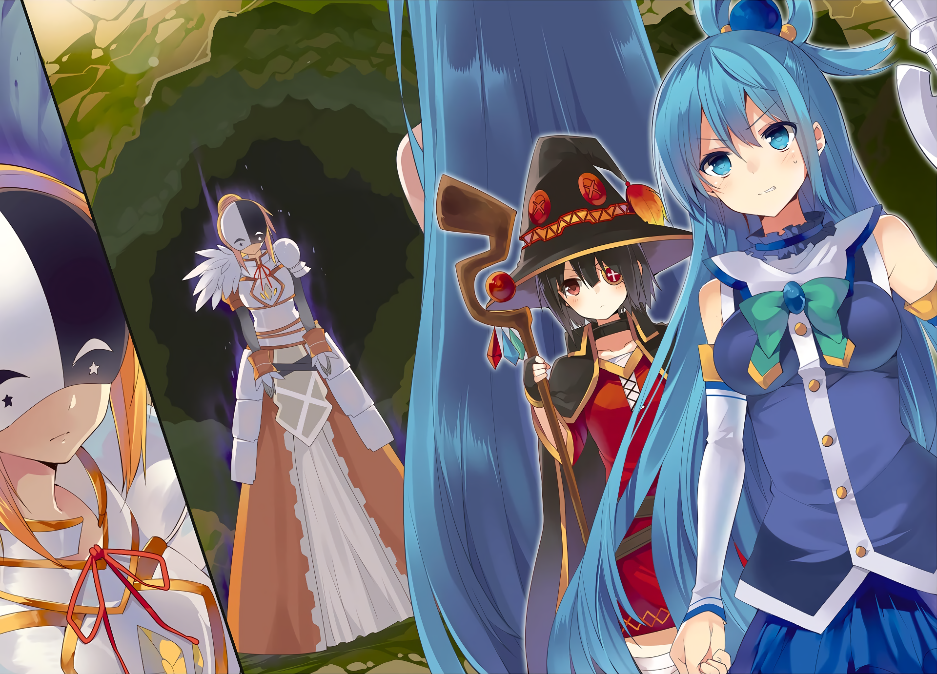 Aqua, Megumin, and Darkness from KonoSuba HD Wallpaper