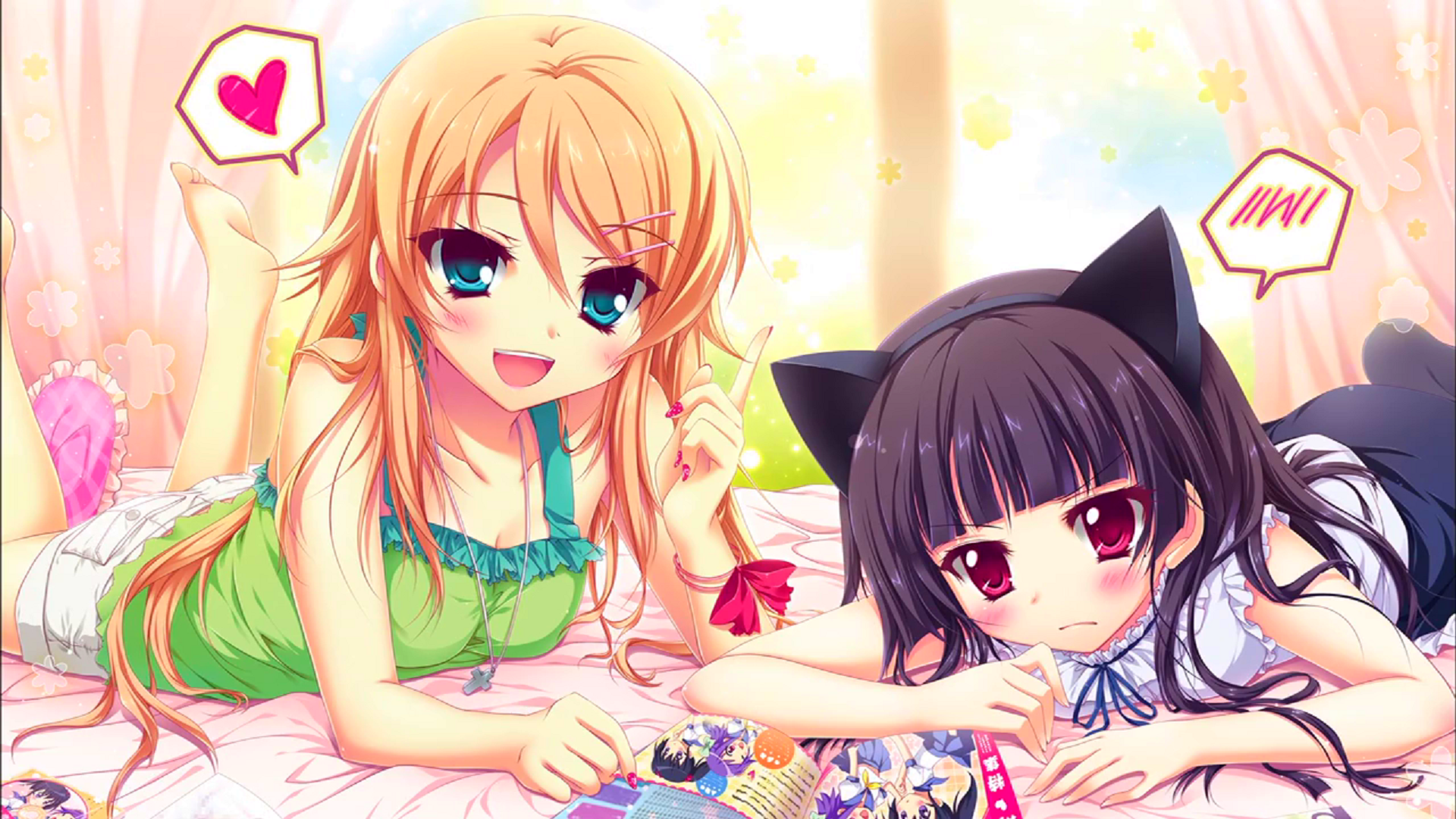 Kirino Kousaka and friend reading magazines HD Wallpaper