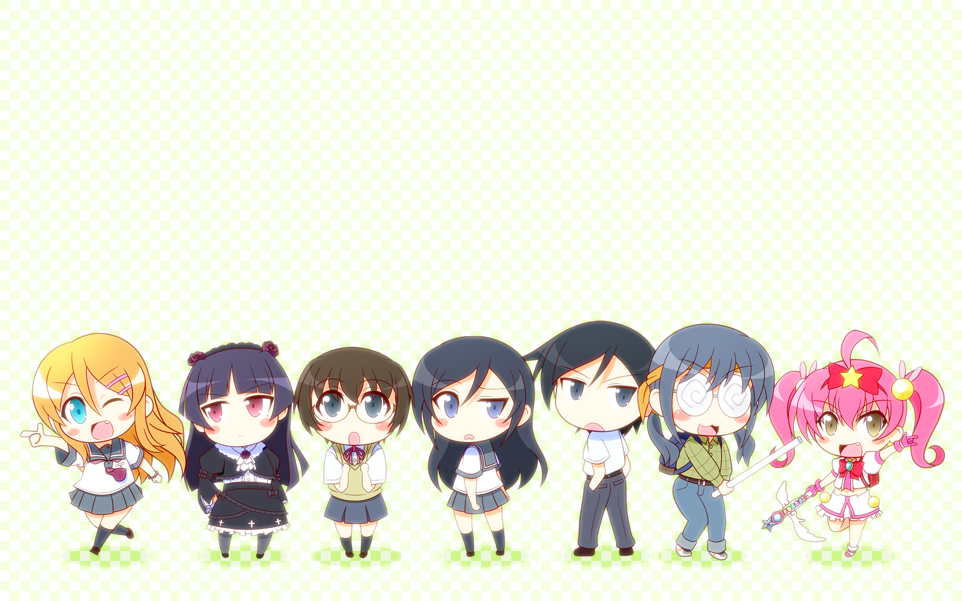 Chibi characters from Ore no Imouto ga Konna ni Kawaii Wake ga Nai HD Wallpaper