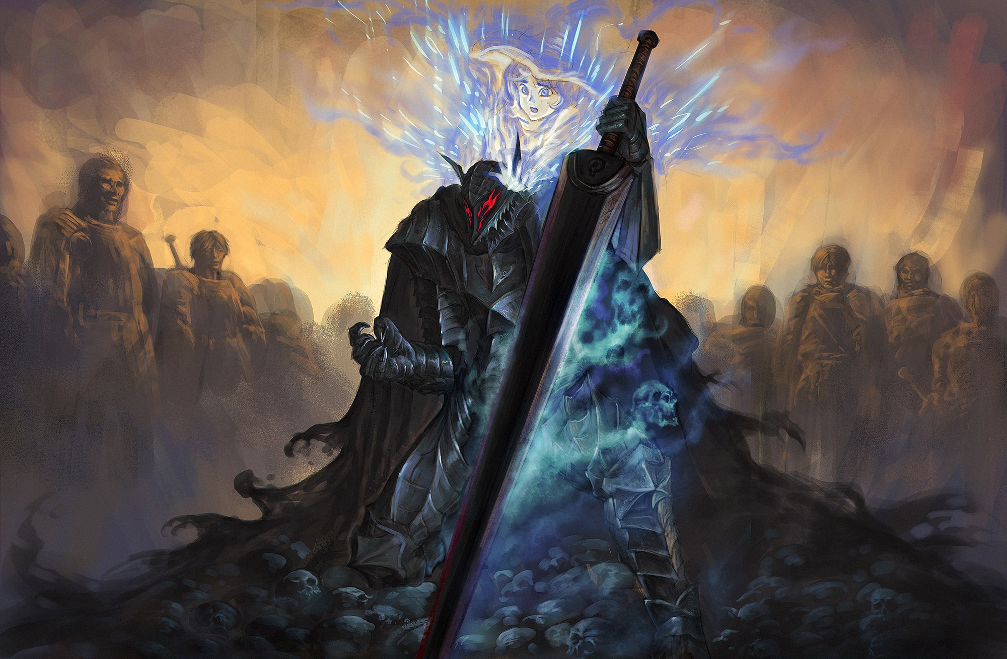 Guts from Berserk with Griffith and the God Hand HD Wallpaper