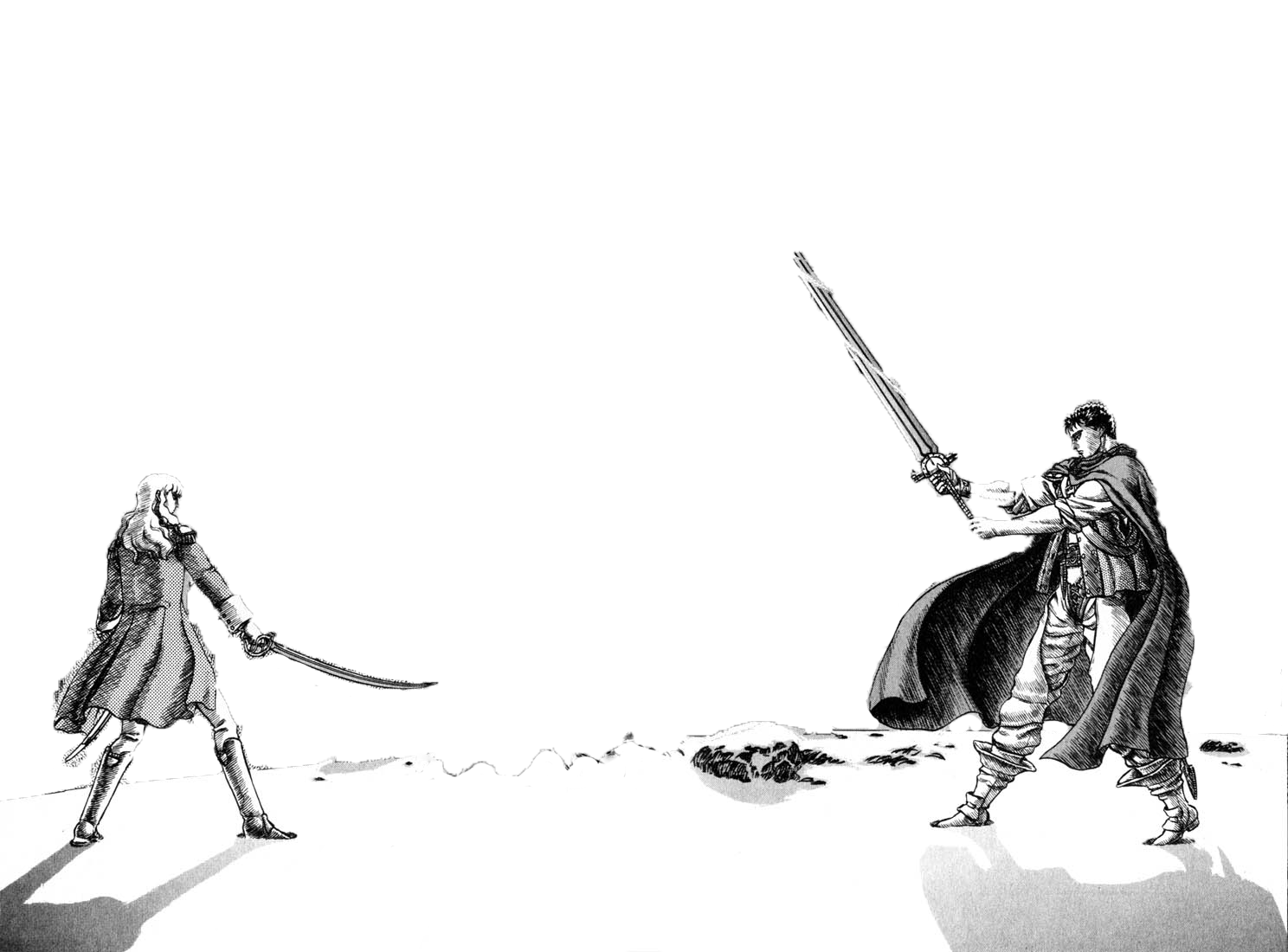 Guts and Griffith from Berserk in a duel HD Wallpaper
